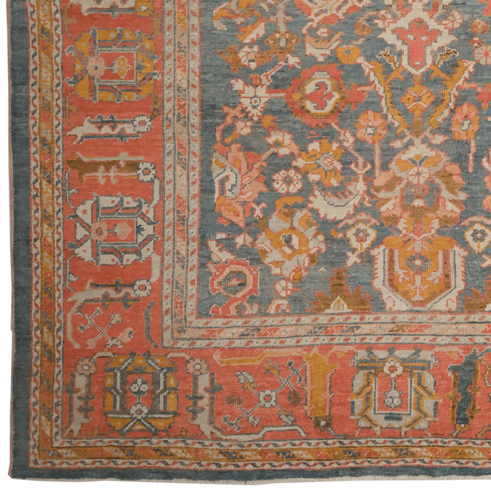 Turco Tappeto antico Ushak - Fine del XIX secolo (1880-1900 circa) in vendita