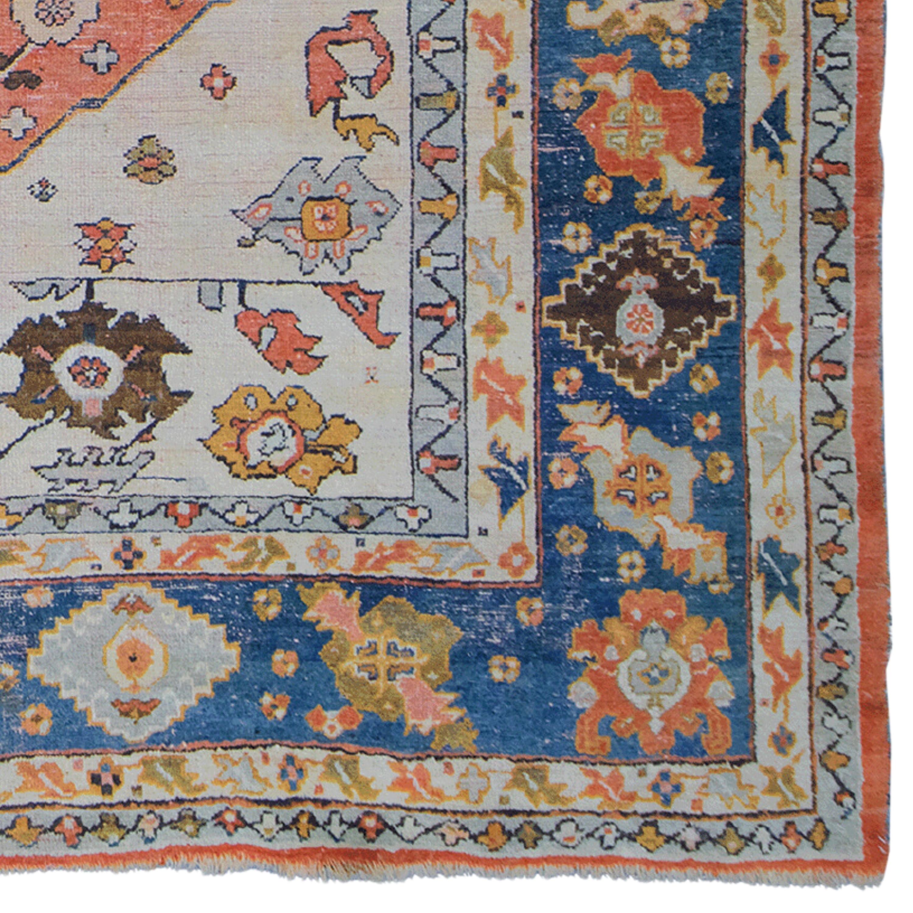 Antiker Ushak-Teppich – türkischer Ushak-Teppich des späten 19. Jahrhunderts, antiker Teppich (Wolle) im Angebot