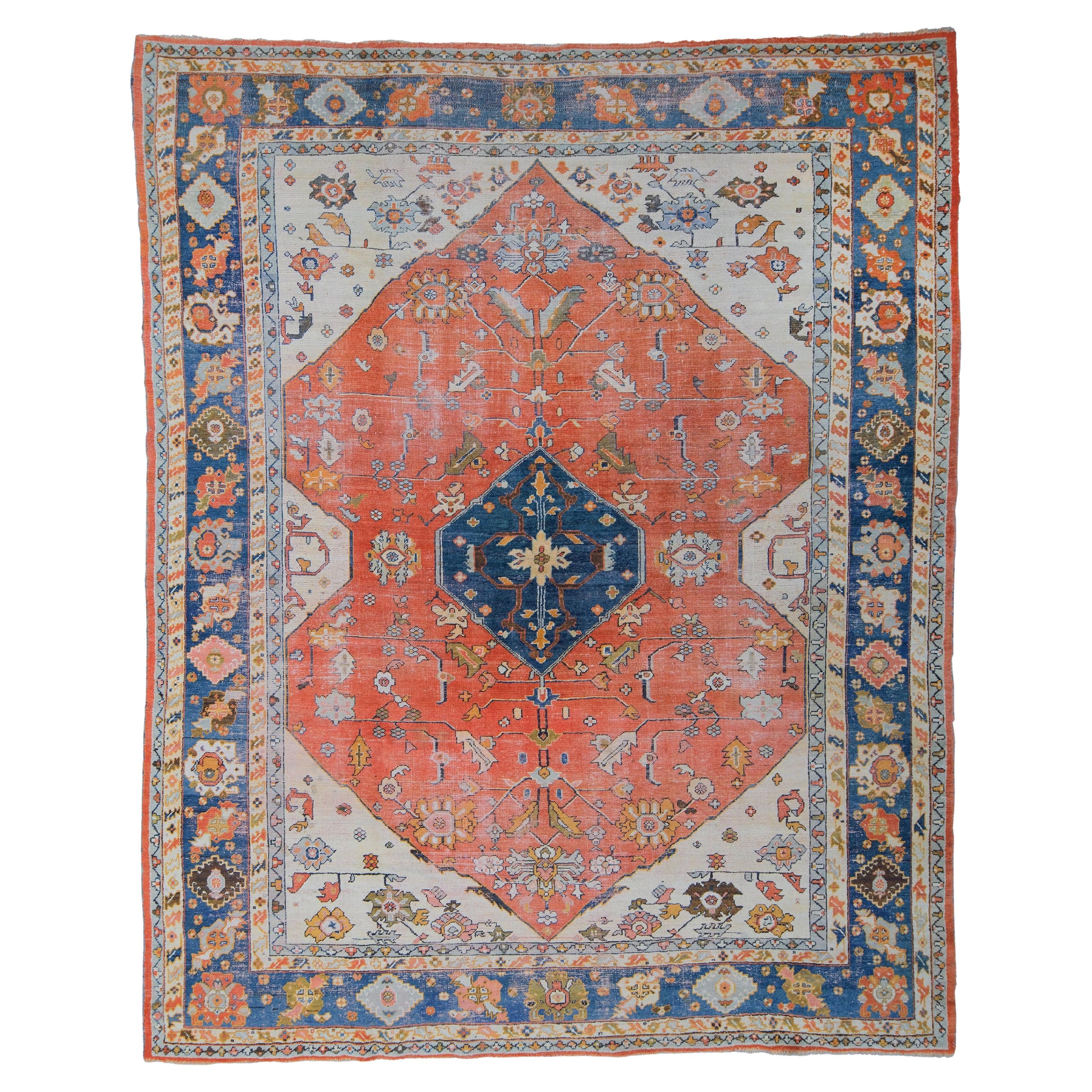 Antique Ushak Carpet - Late 19th Century Turkish Ushak Carpet, Antique Carpet For Sale