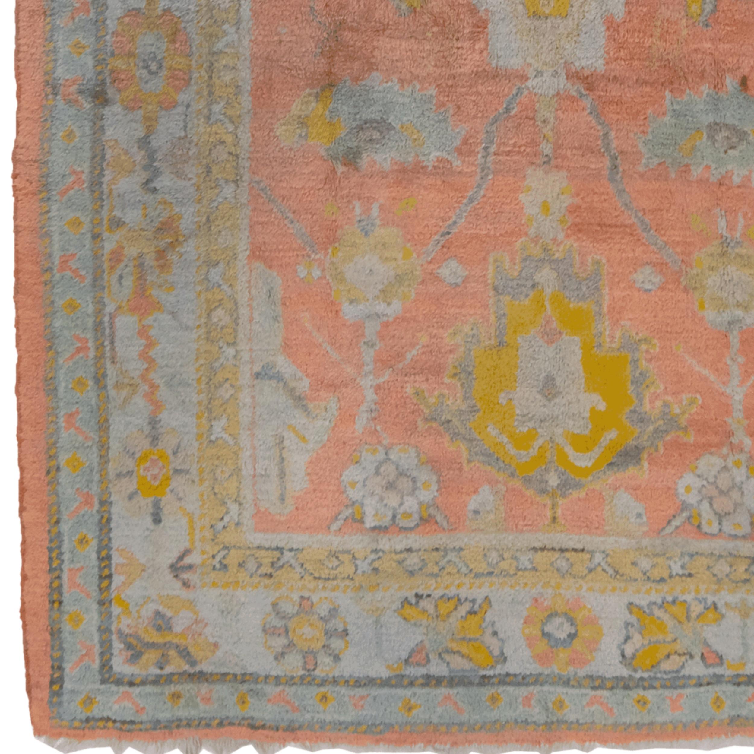 Turkish Antique Ushak Carpet - Late of 19th Century Ushak Carpet For Sale