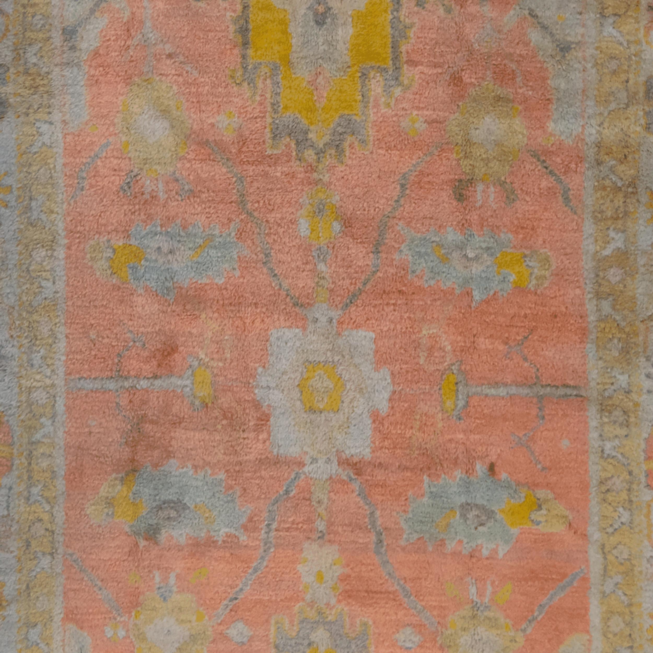 Hand-Woven Antique Ushak Carpet - Late of 19th Century Ushak Carpet For Sale