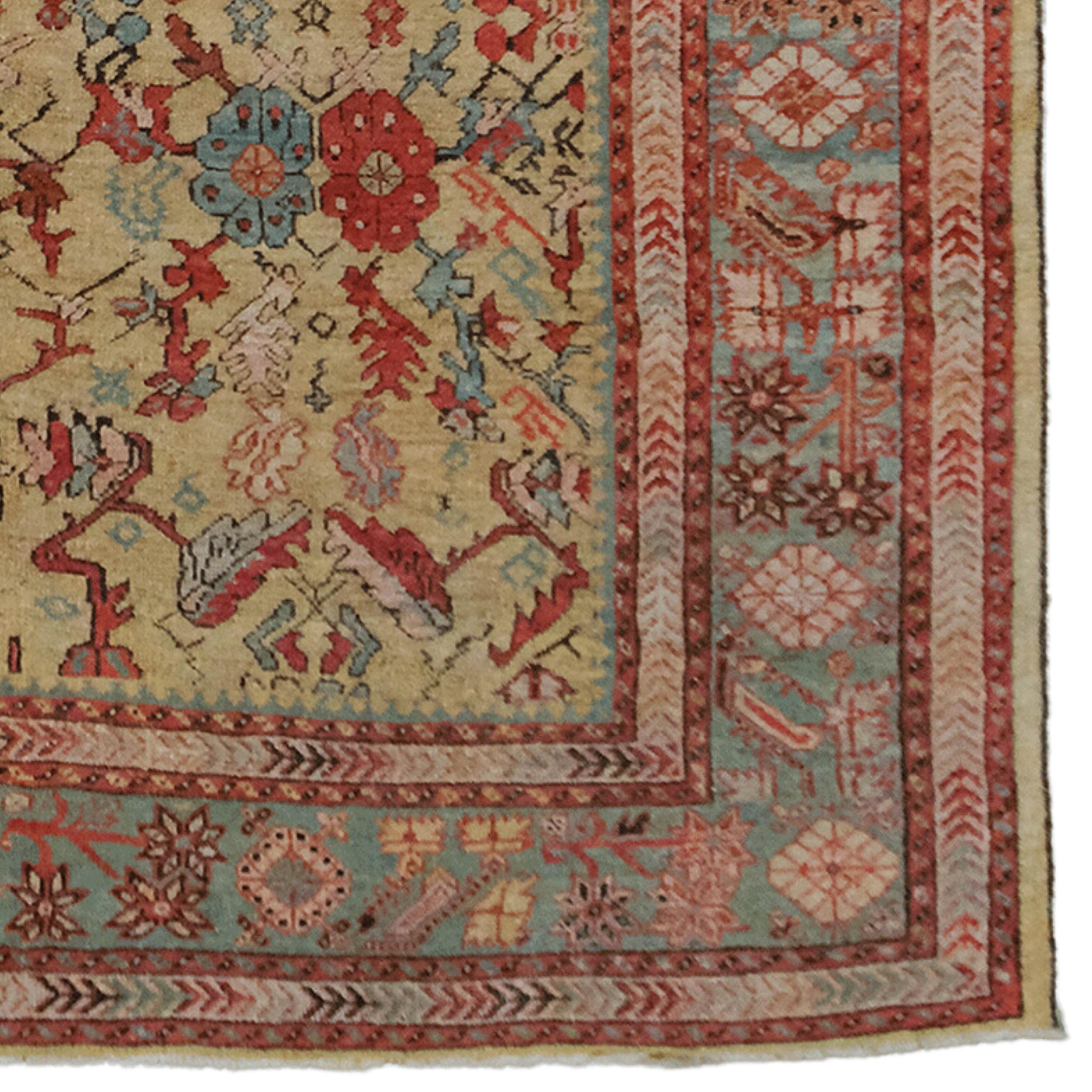 XIXe siècle Tapis ancien d'Ushak - Tapis d'Ushak de la fin du 19ème siècle en vente