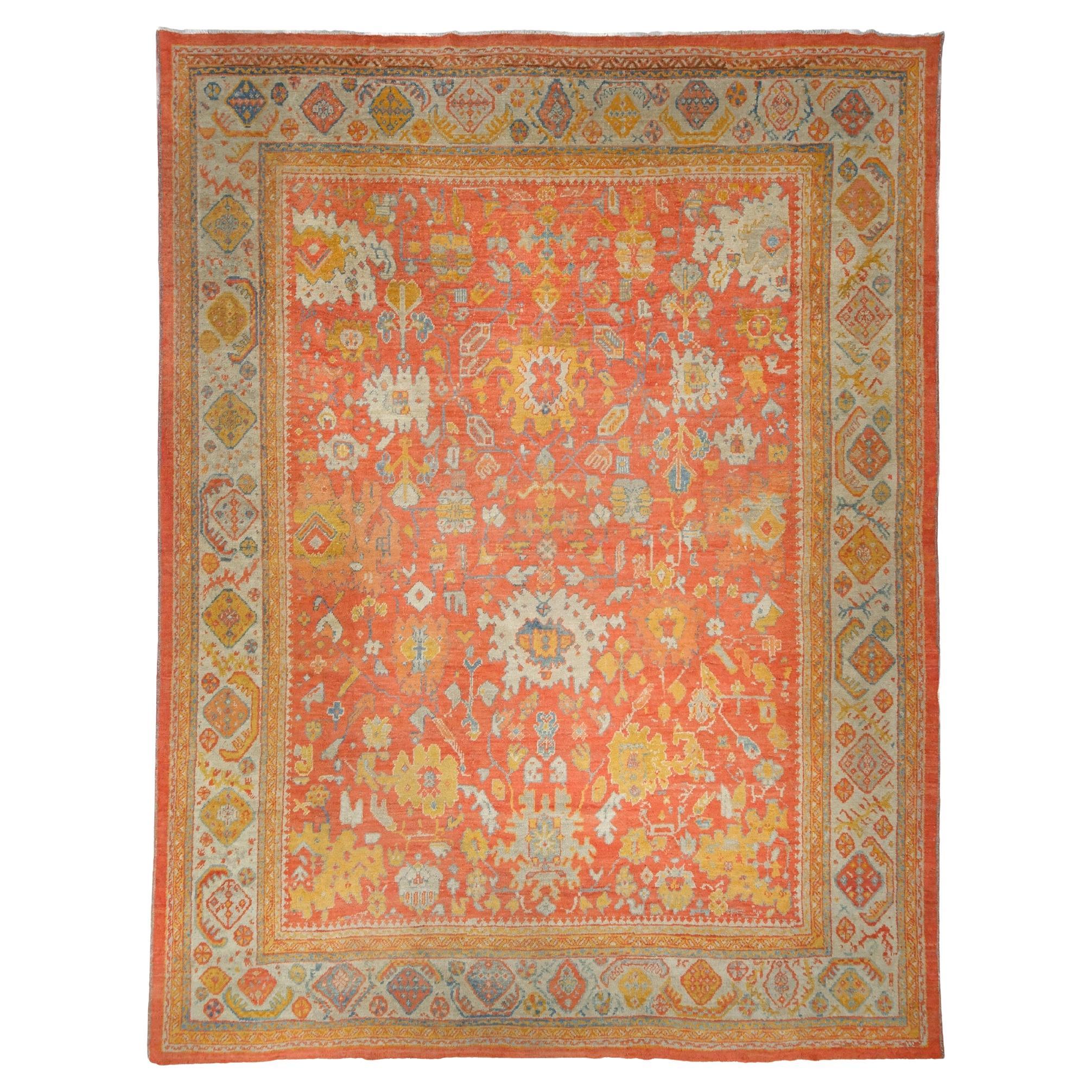 Antique Ushak Carpet - Late of 19th Century Ushak Carpet