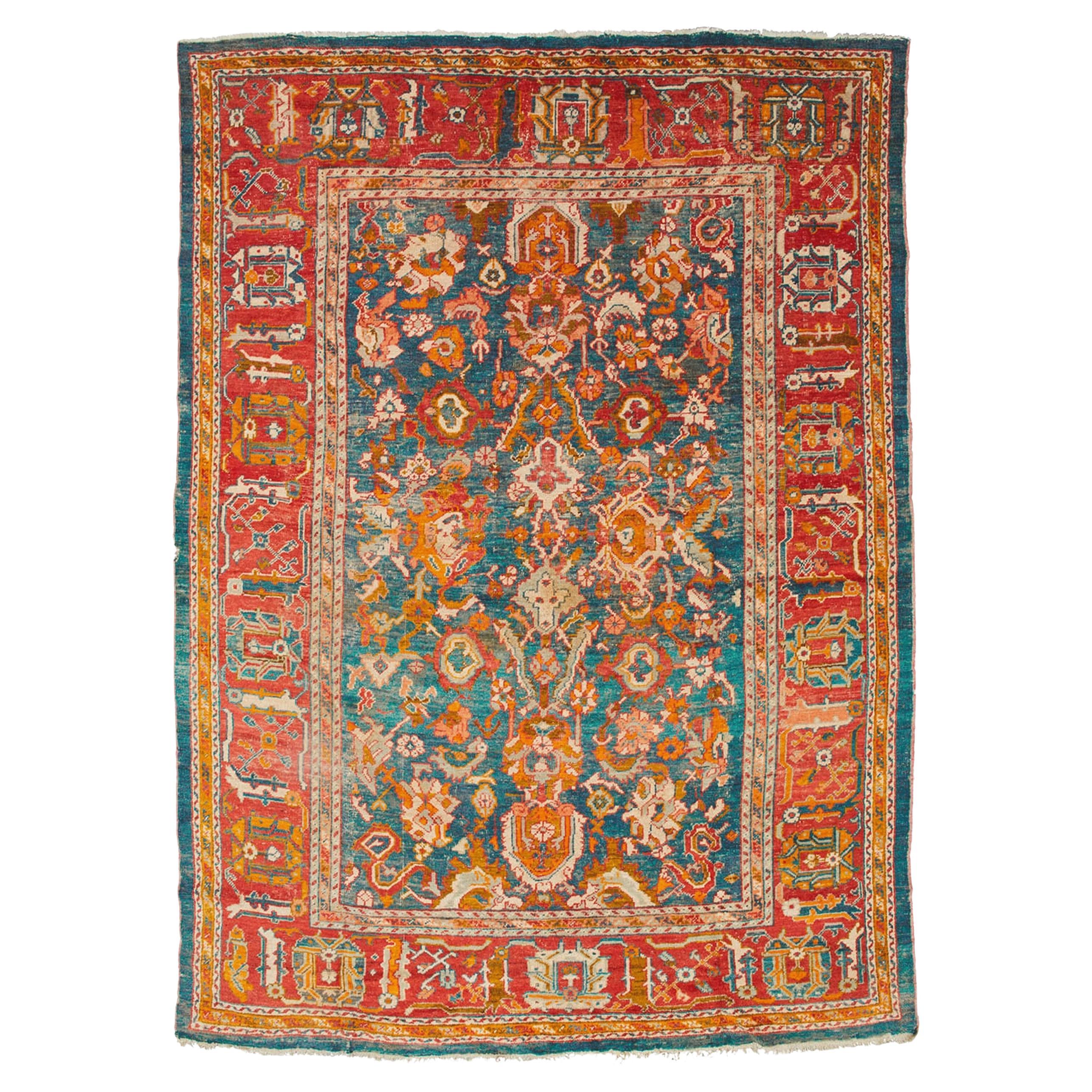 Antique Ushak Carpet - Late of 19th Century Ushak Carpet