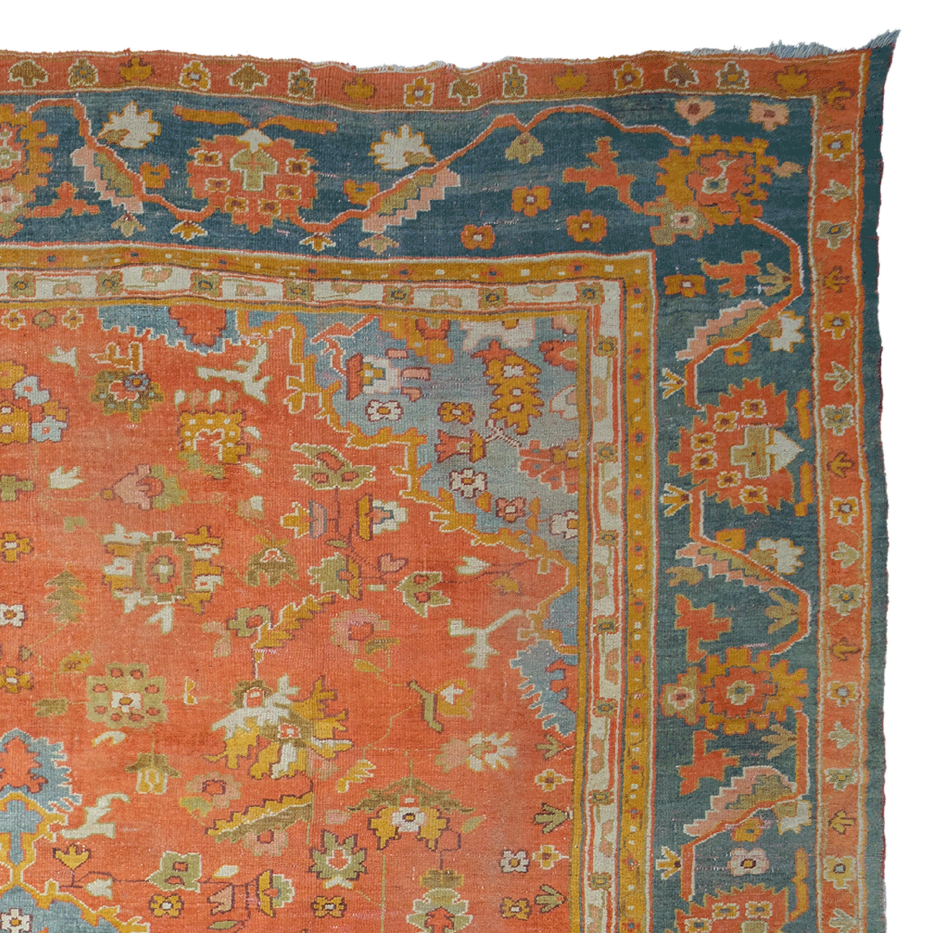 Antique Ushak Carpet - Late of 19th Century Ushak Rug, Antique Rug, Turkish Rug For Sale 1
