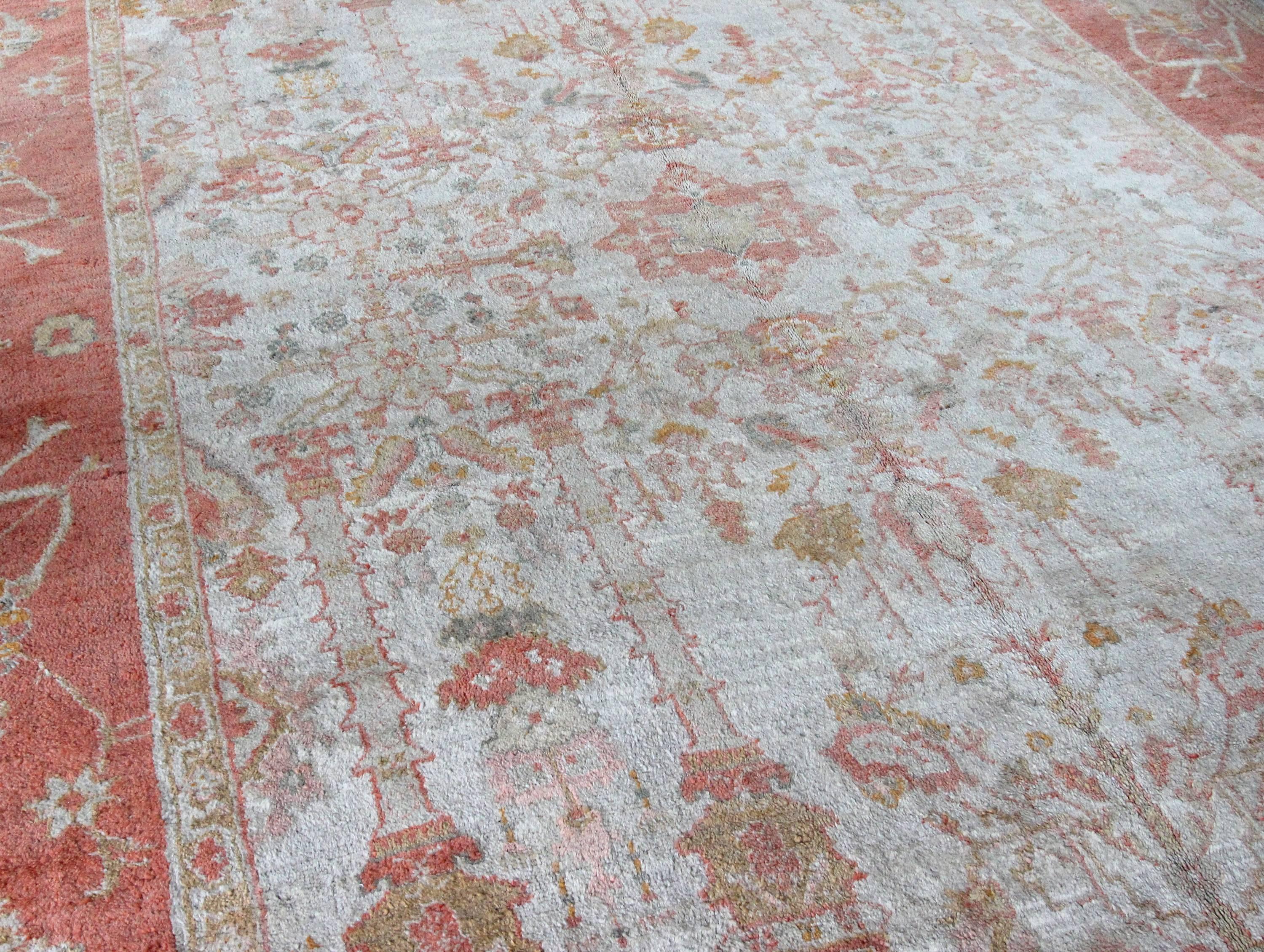 Wool Antique Ushak Carpet, Western Anatolia For Sale
