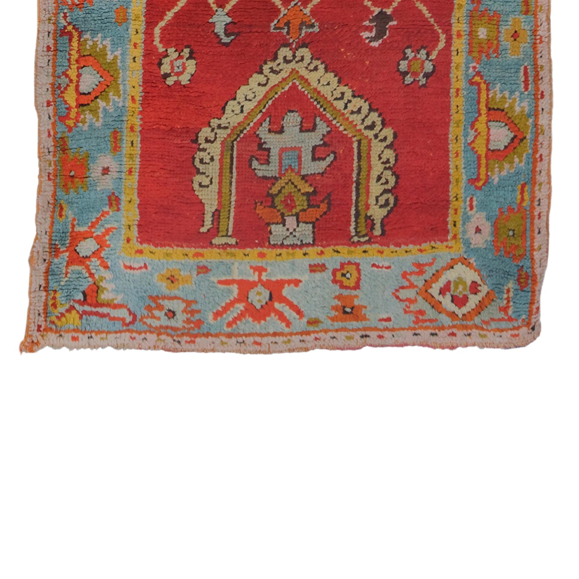 Antique Ushak Rug - 19th Century Ushak Runner, Handmade Wool Runner, Antique Rug For Sale 1