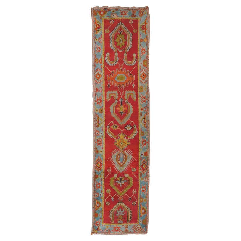 Rare Antique Rug English Axminister Handmade Runner Rug, Floral Carpet ...