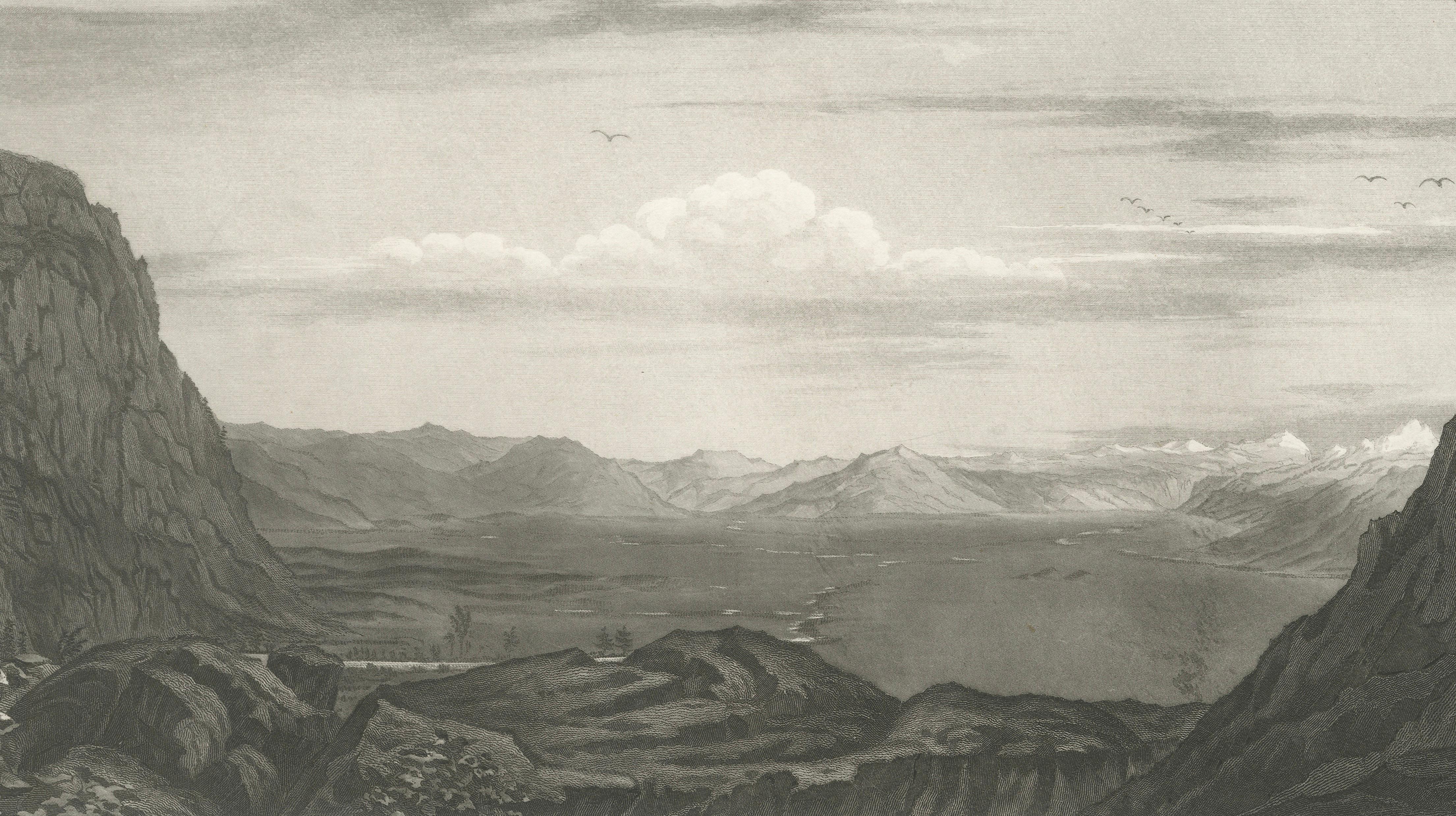 Antique Utah Landscape Print, Round Prairie & Timpanogos Valley, 1861