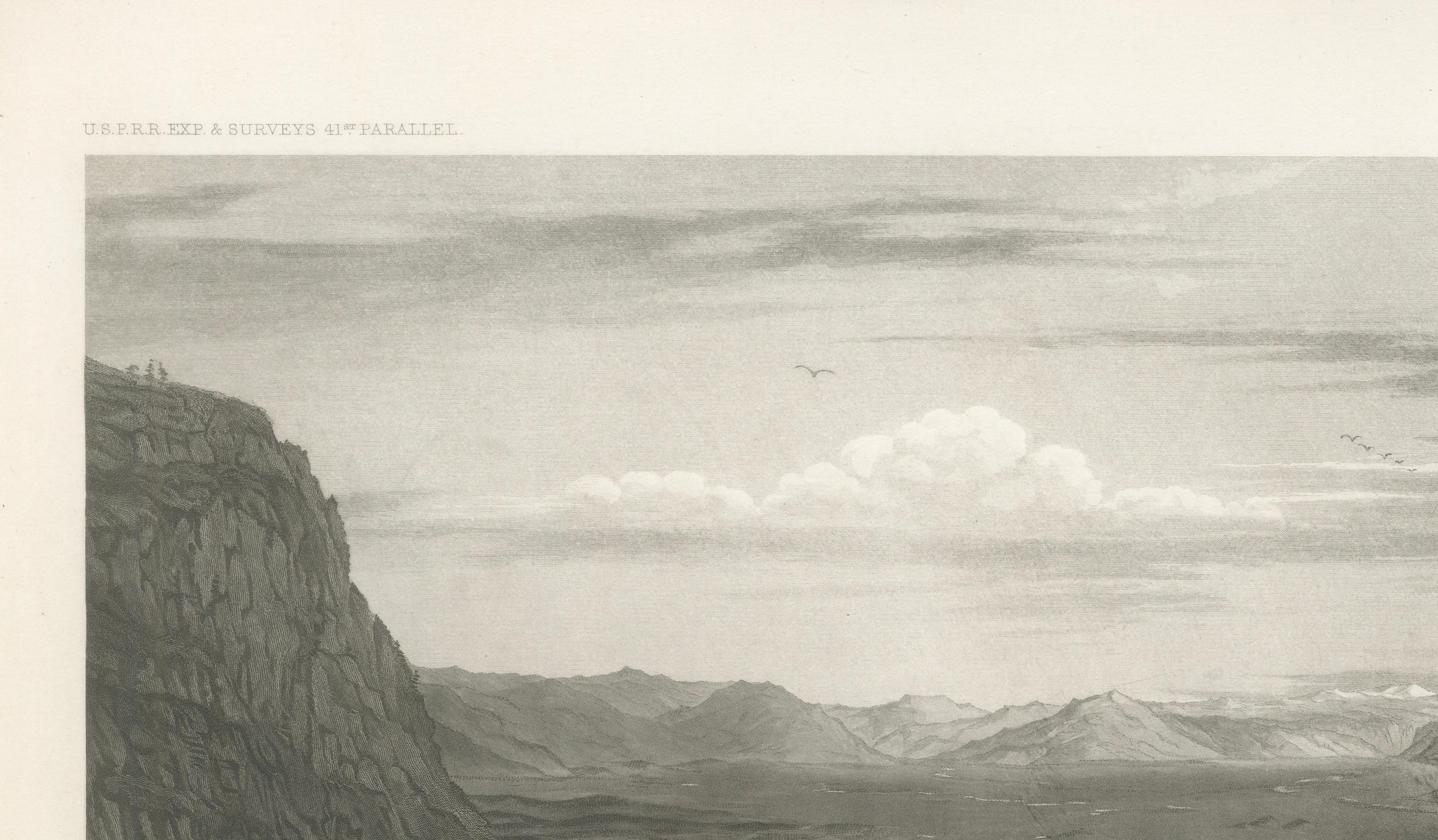 Antique Utah Landscape Print, Round Prairie & Timpanogos Valley, 1861