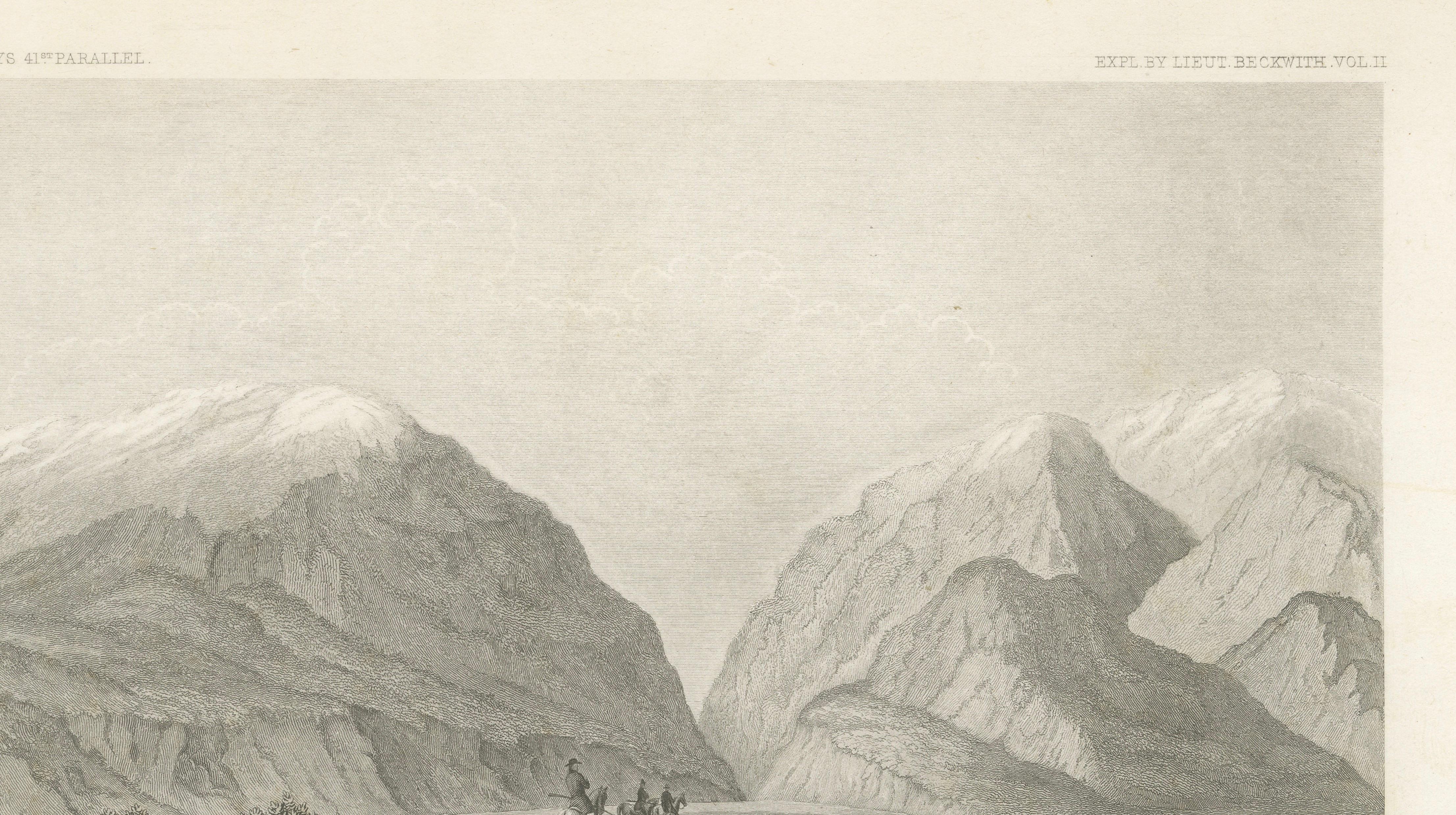 Antique Utah Landscape Print, Weber Canyon & Great Salt Lake Valley, 1861