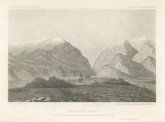 Antique Utah Landscape Print, Weber Canyon & Great Salt Lake Valley, 1861