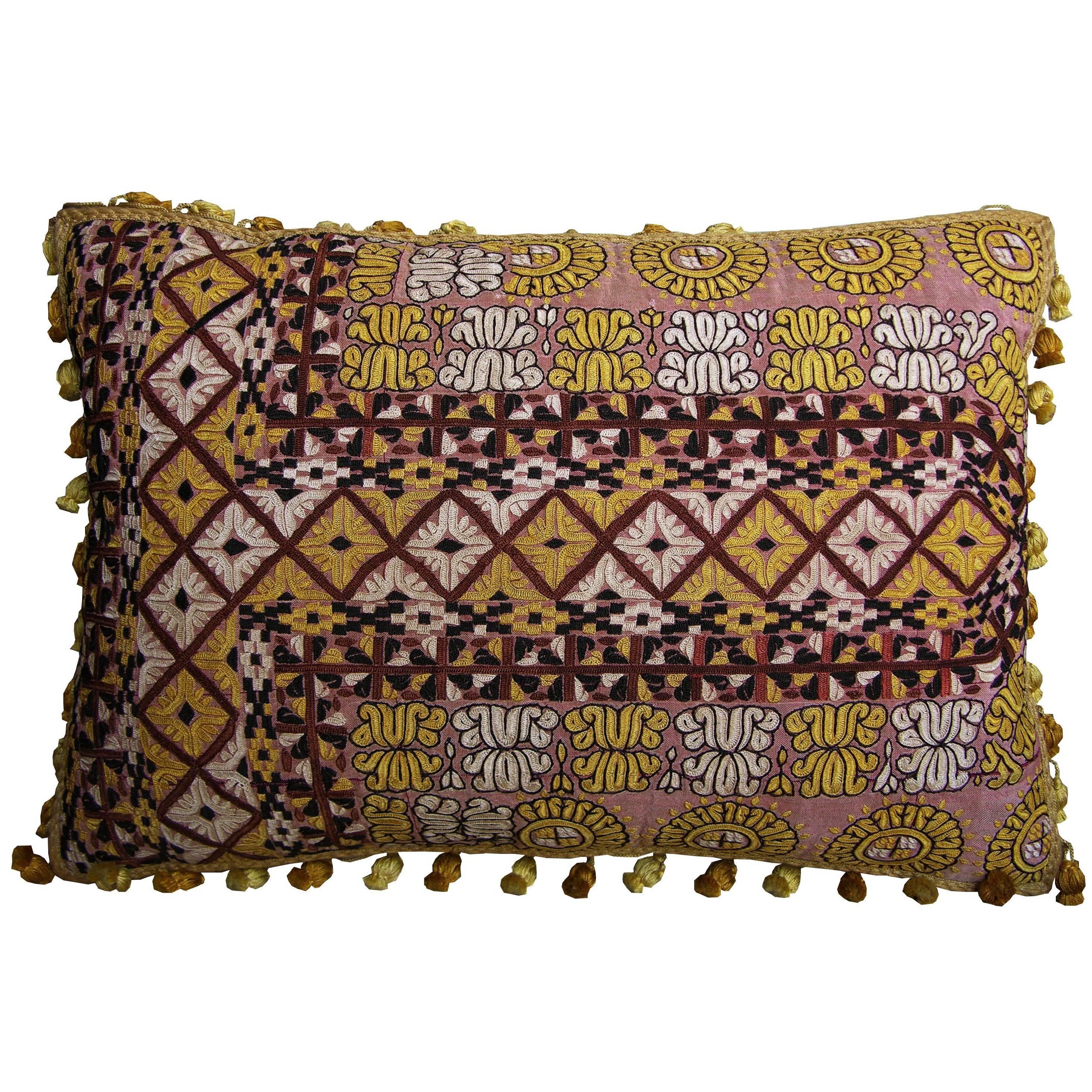 Antique Uzbak Pillow, circa 1850 1513p For Sale