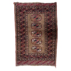 Antique Uzbek Bukhara Rug, 1920s, Hand-Knotted Wool, 2.7' x 4' - 1C1206
