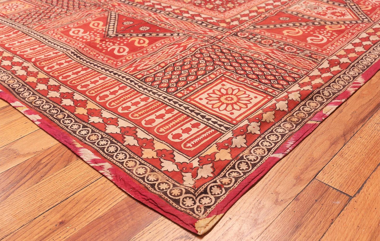 Hand-Woven Antique Uzbek Embroidery Textile. Size: 5 ft 6 in x 6 ft 8 in