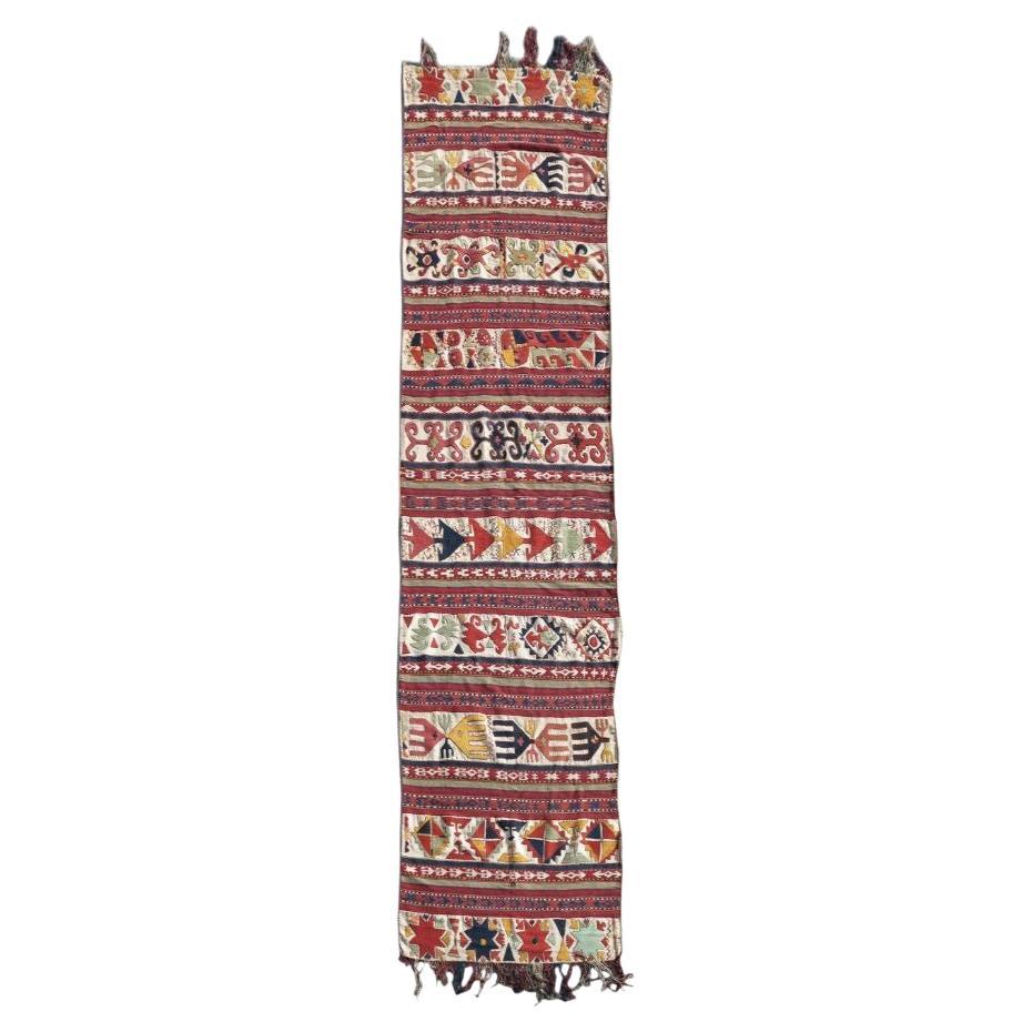 Antique Uzbek Flatweave Long Rug, Early 20th Century For Sale