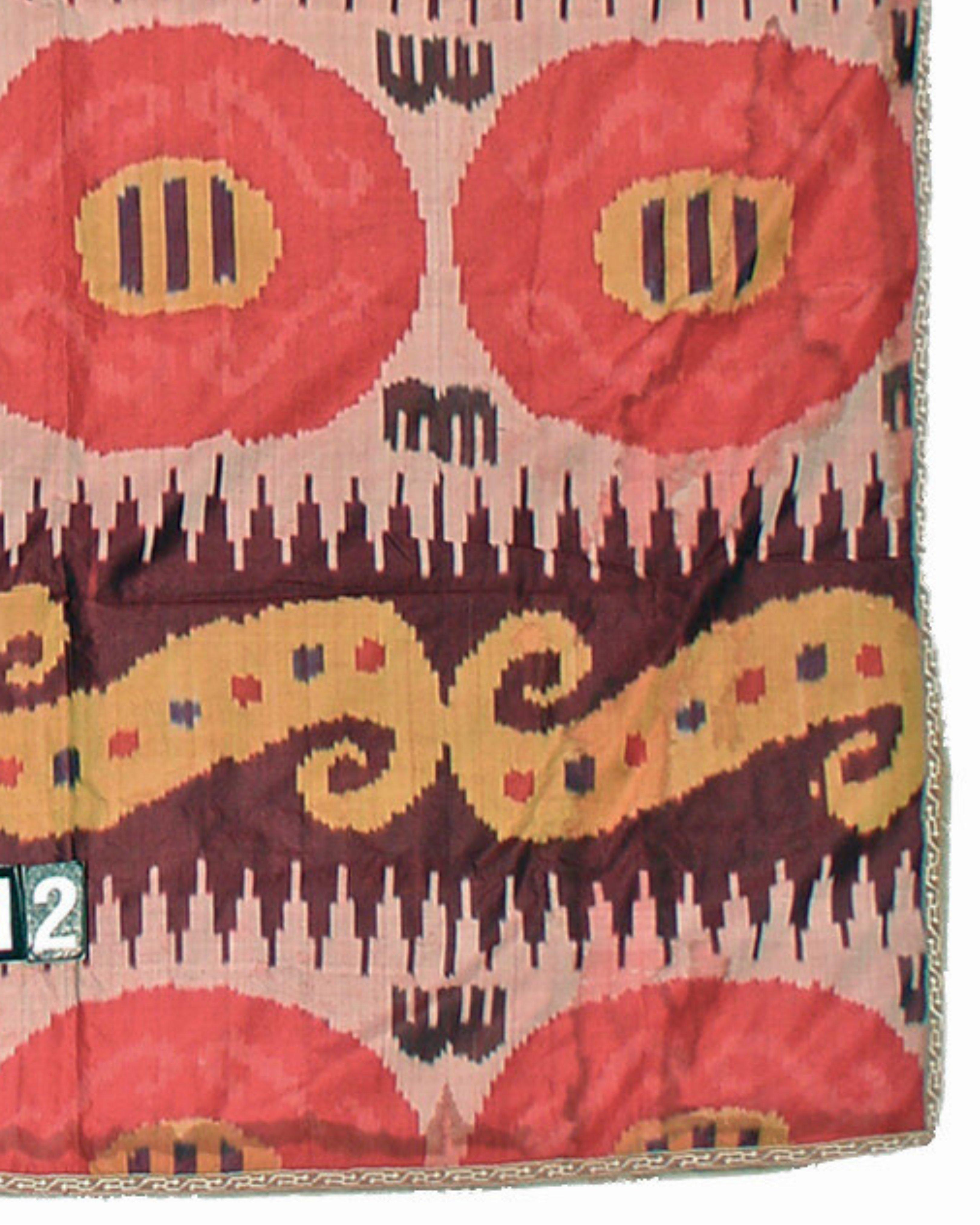 Cotton Antique Uzbek Ikat Cover Textile, Late 19th Century For Sale