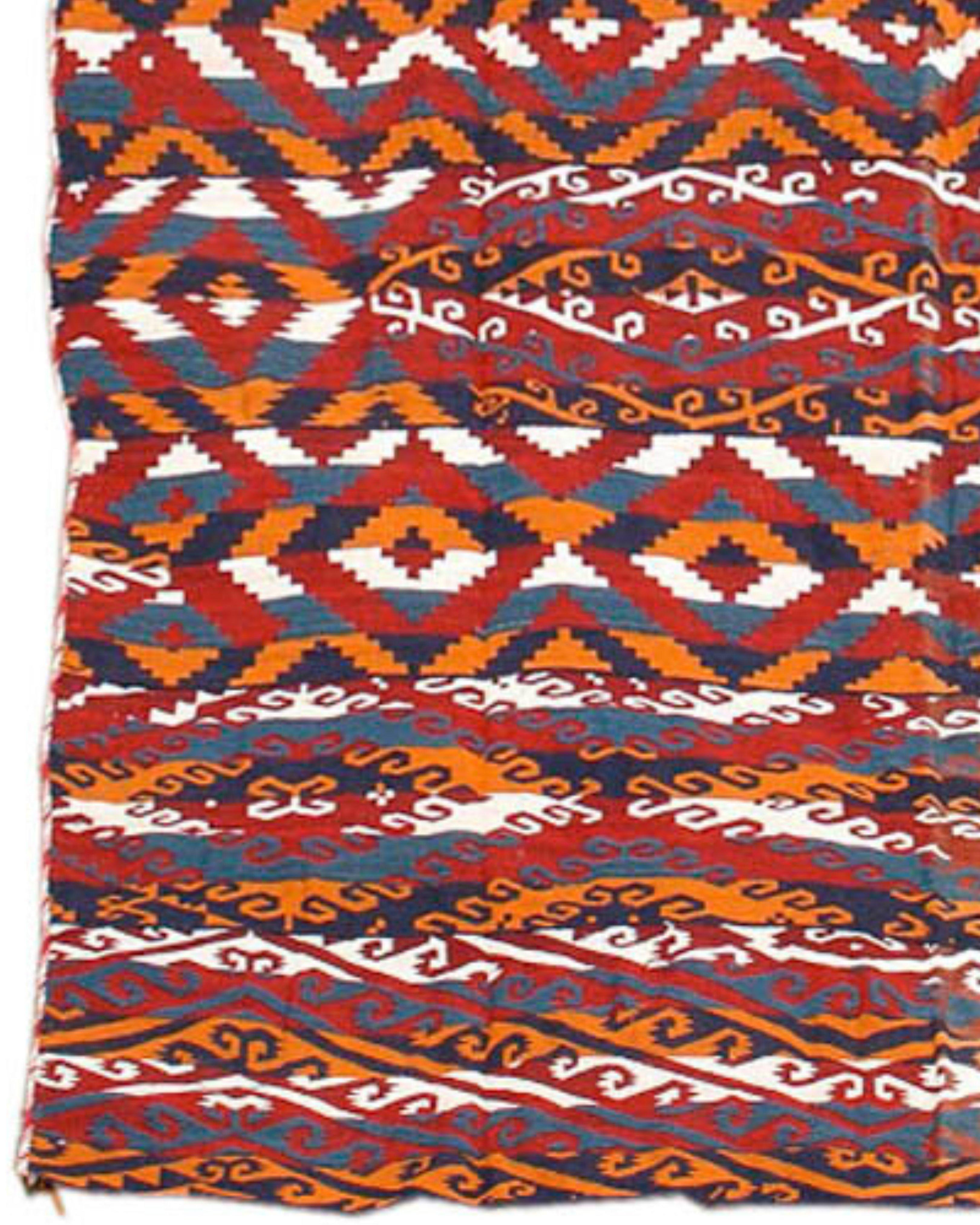 Antiker usbanischer Kelim-Teppich, frühes 20. Jahrhundert (Handgeknüpft) im Angebot