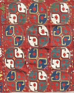 Uzbek Mixed Technique Flatwoven Rug, Early 20th Century