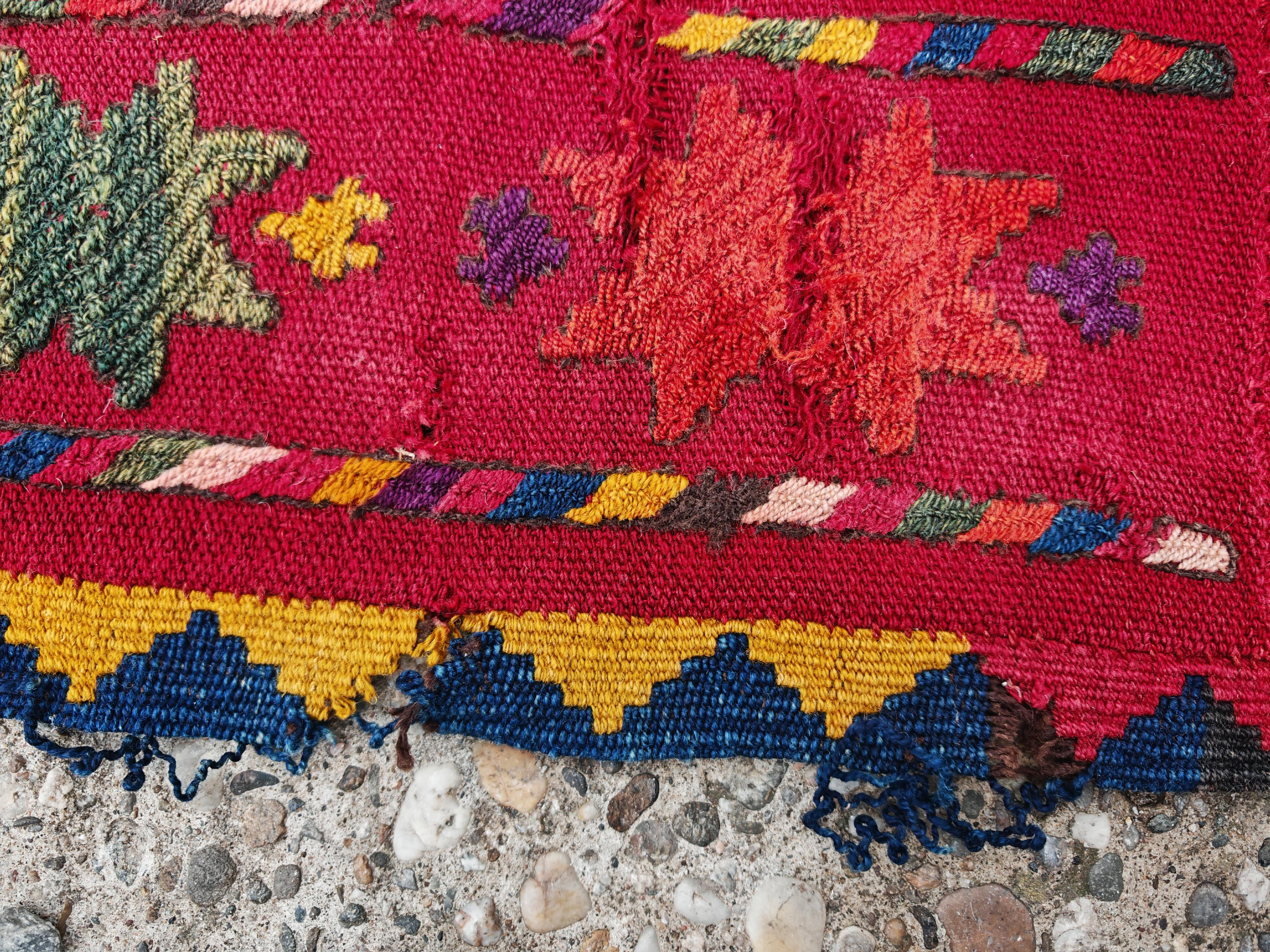Tapis ancien ouzbek tissé à plat selon une technique mixte, début du 20e siècle en vente 1