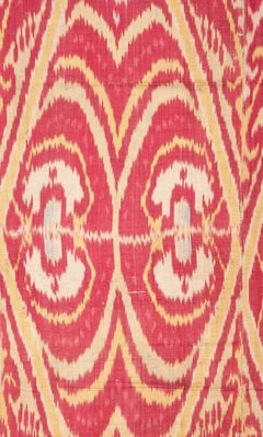 Antique Uzbek Silk Warp Cotton Weft Ikat Panel 19th Century