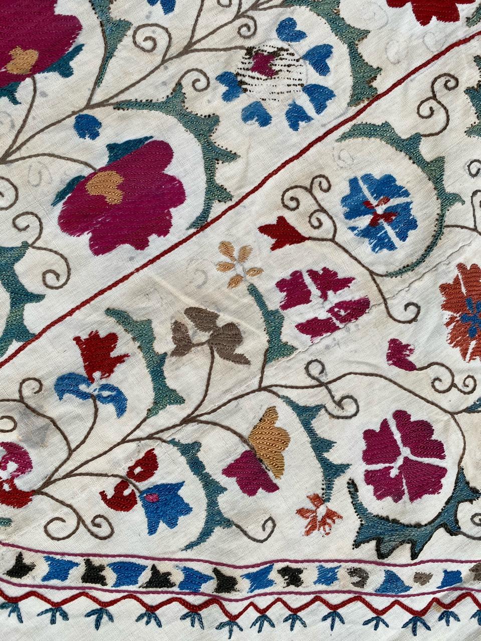 Embroidered Antique Uzbek Suzani Embroidery