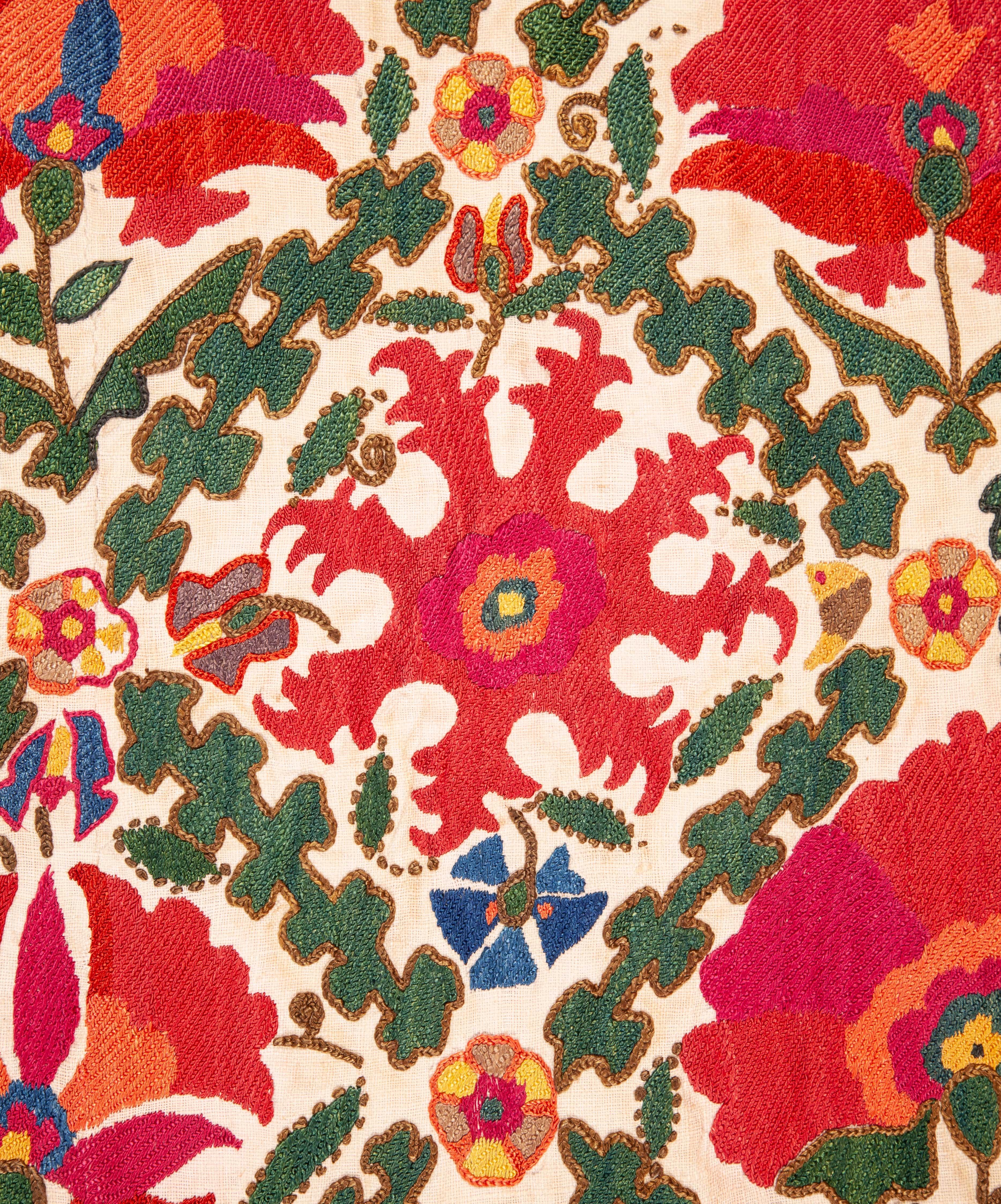 Embroidered Antique Uzbek Suzani from Bukhara Uzbekistan, 19th Century