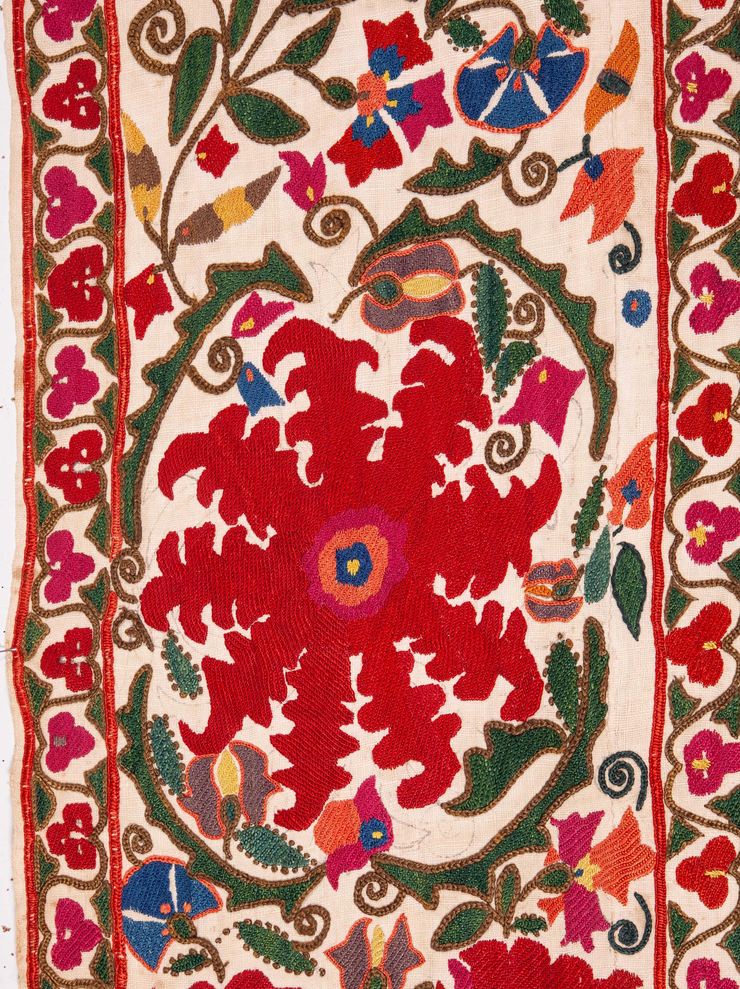 Silk Antique Uzbek Suzani from Bukhara Uzbekistan, 19th Century
