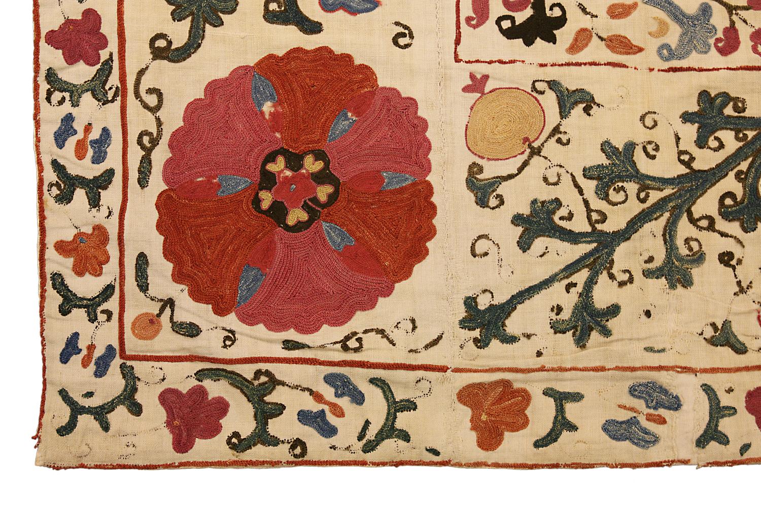 Antique Uzbek Suzani Textile, 19th Century 1