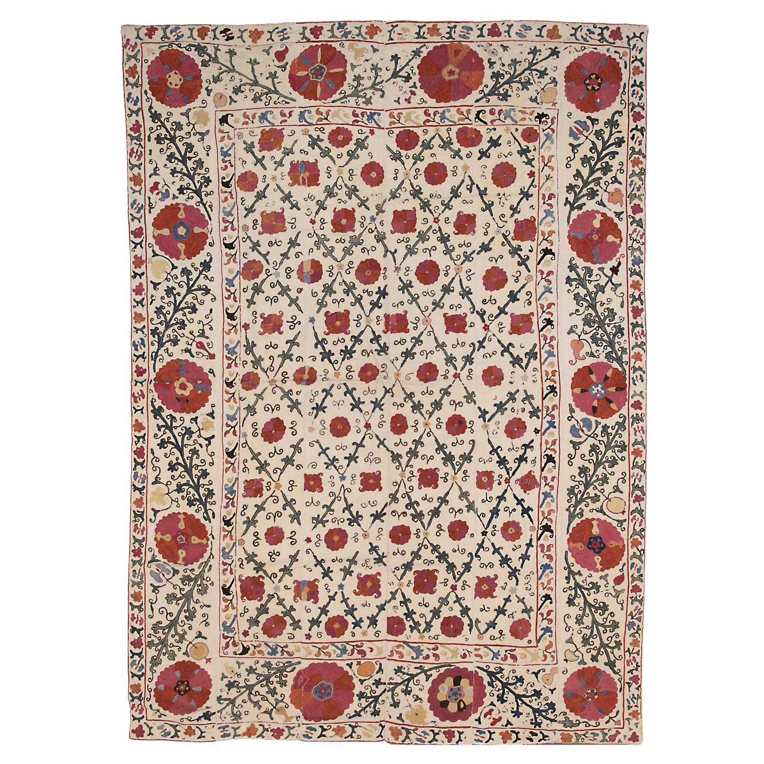 Antique Uzbek Suzani Textile, 19th Century