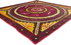 Antique Uzbek Suzani Wall Tapestry Moon Sky Ai Palak