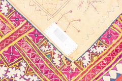 Antique Uzbekistan Embroidery Zig-Zag Border Textile, 1920-1950