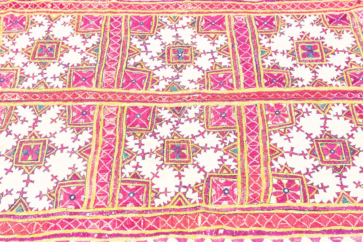 Other Antique Uzbekistan Embroidery Zig-Zag Border Textile, 1920-1950 For Sale