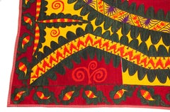 Antiker Uzbekistan Tashkent Wandbehang aus bestickter Seide mit Suzani-Stickerei