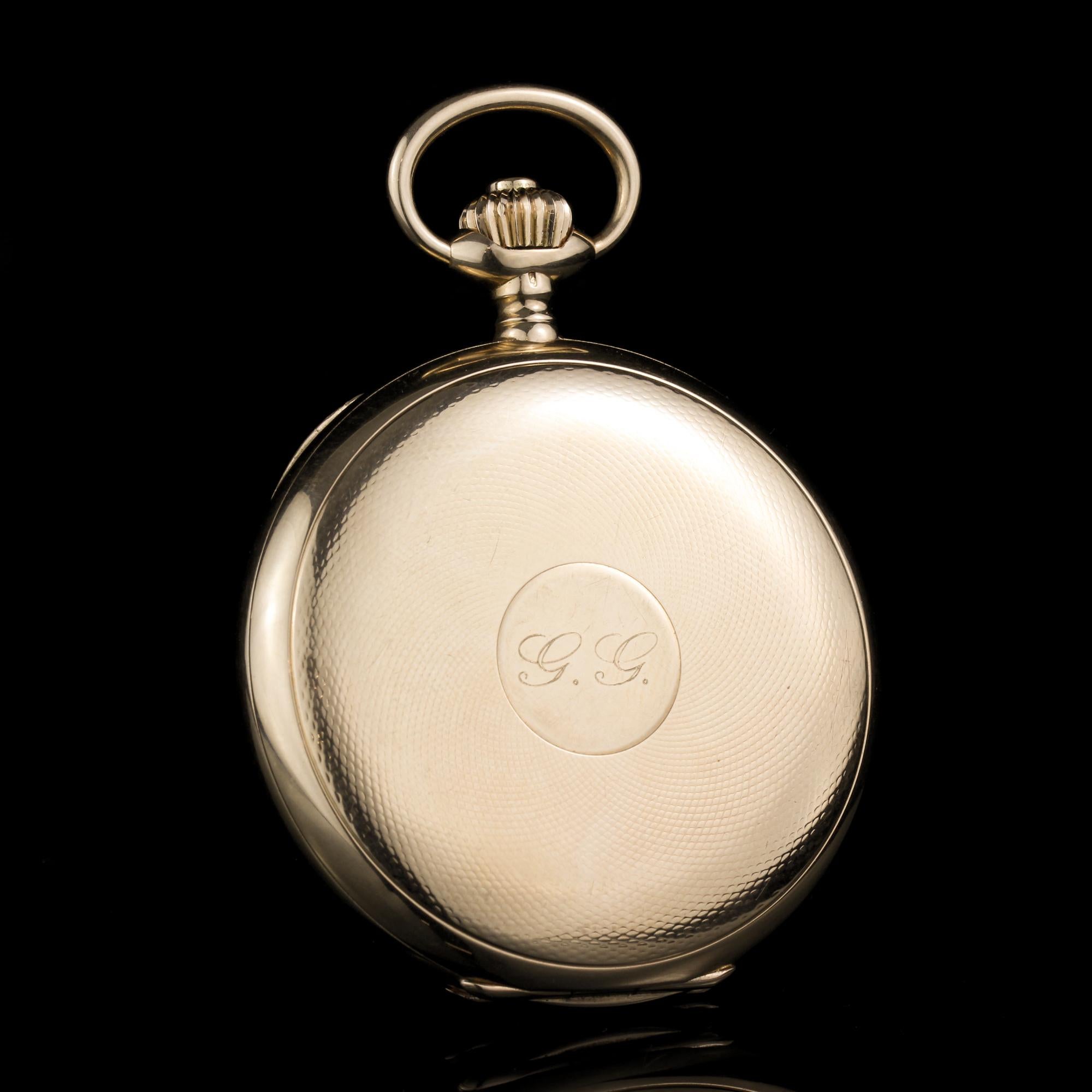 Antique Vacheron & Constantin 14kt gold pocket watch retailed by Retailed BY CARL RANCH'S EFTF, KJΦBENHAVN (SIC)
Made in Switzerland Circa 1918.
Fully hallmarked 14KT Gold
Ref NR: 233561

Movement: Gilt Swiss lever, cut and compensated bi-metallic