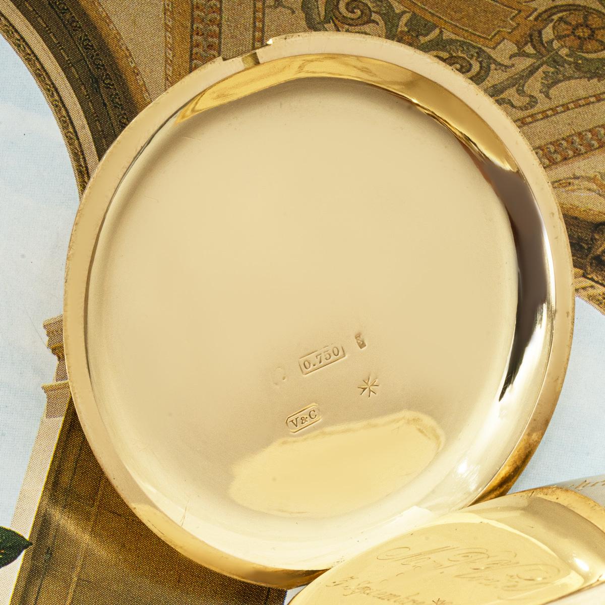 Antike Vacheron & Constantin. Seltene goldene Quarz-Taschenuhr mit offenem Zifferblatt C1900 im Angebot 1