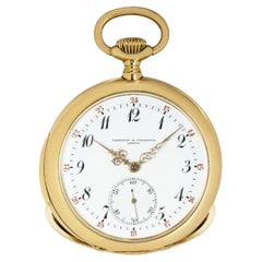 Vintage Vacheron & Constantin. A Rare Gold Open Face Quarter Pocket Watch C1900