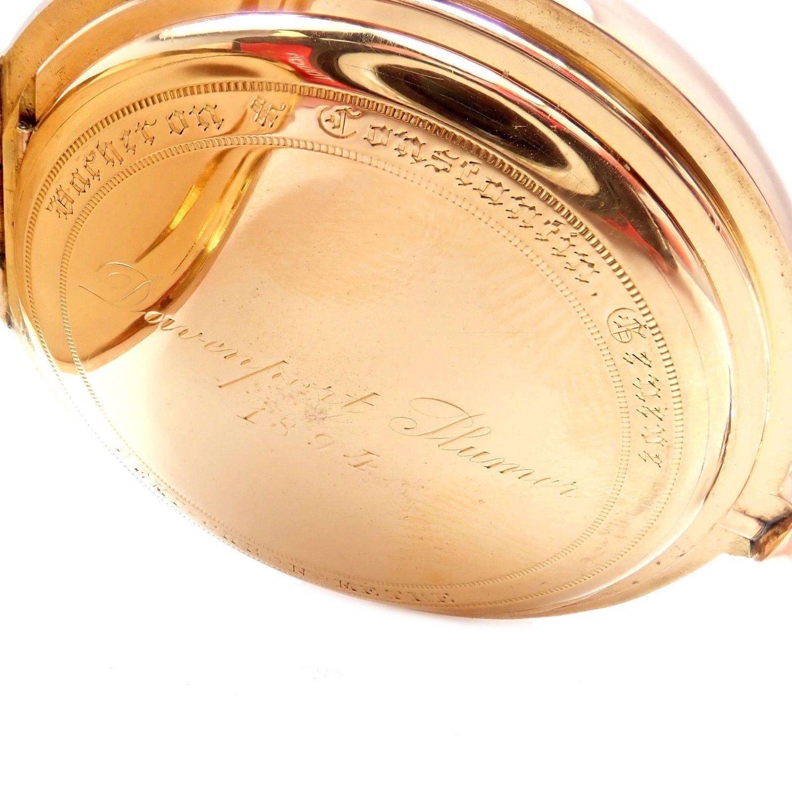 Antique Vacheron Constantin Yellow Gold Pocket Watch, 1894 4
