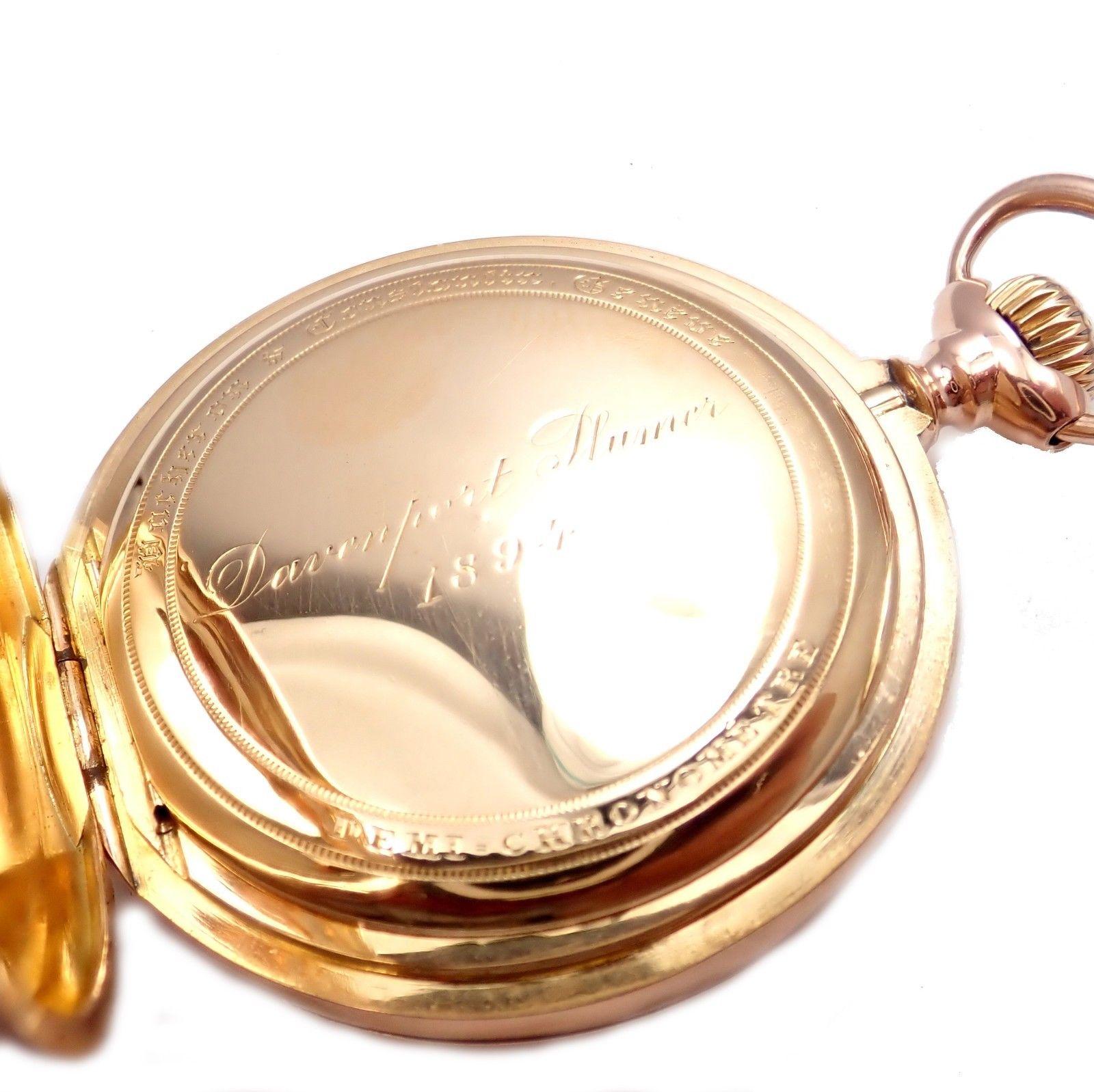 Antique Vacheron Constantin Yellow Gold Pocket Watch, 1894 2