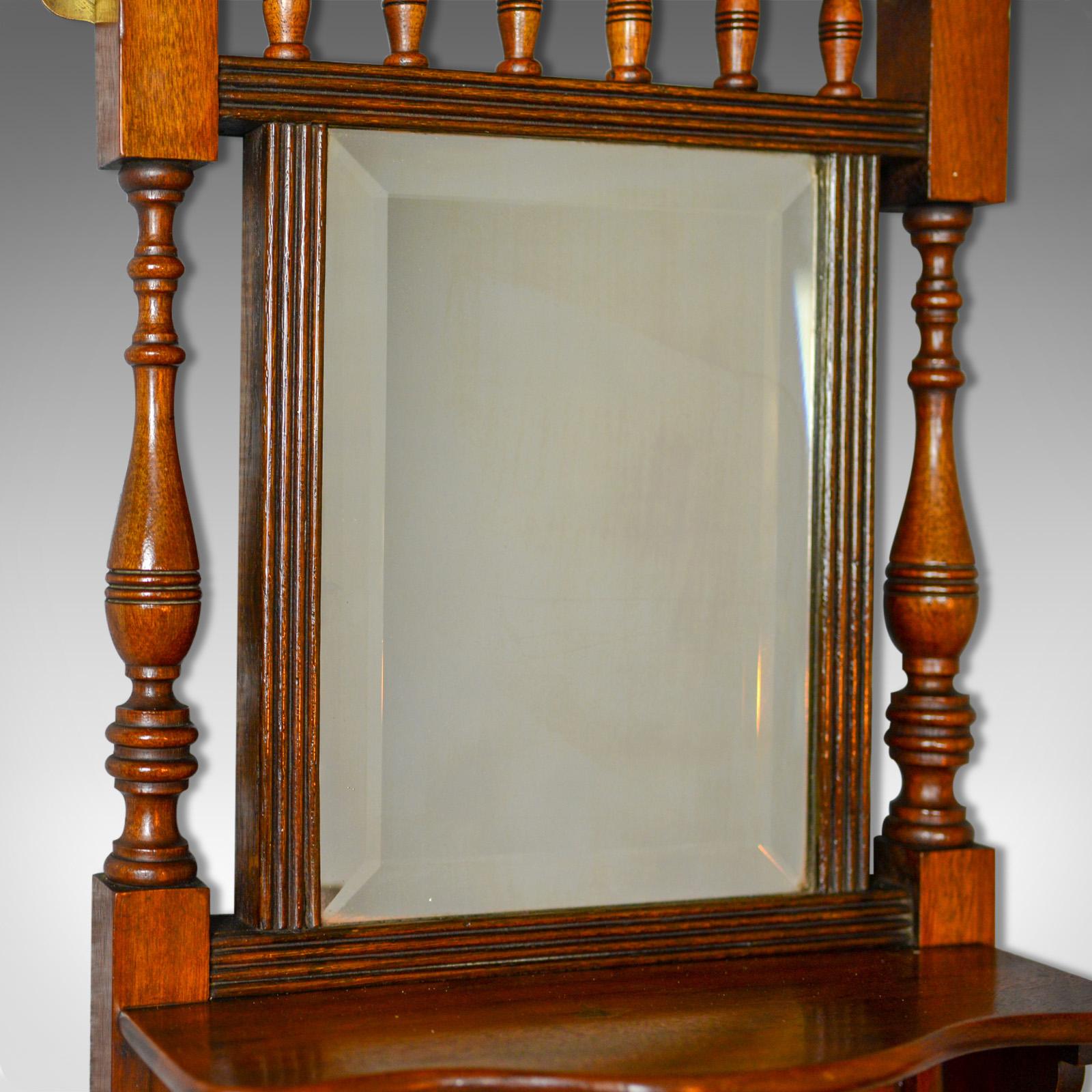 20th Century Antique Valet Mirror, English, Edwardian, Small, Walnut, Wall, circa 1910