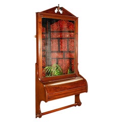 Antique Valet Mirror, Glove Box, English, Reception, Scarf Rail, Victorian, 1900
