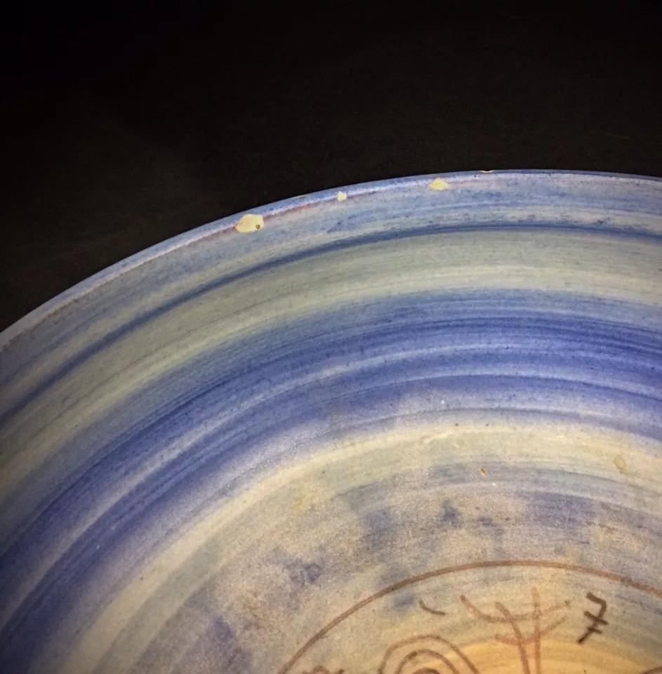 20th Century Antique Vallauris HB Handcrafted Large Bowl – Decorative Centerpiece - 2Y273 For Sale