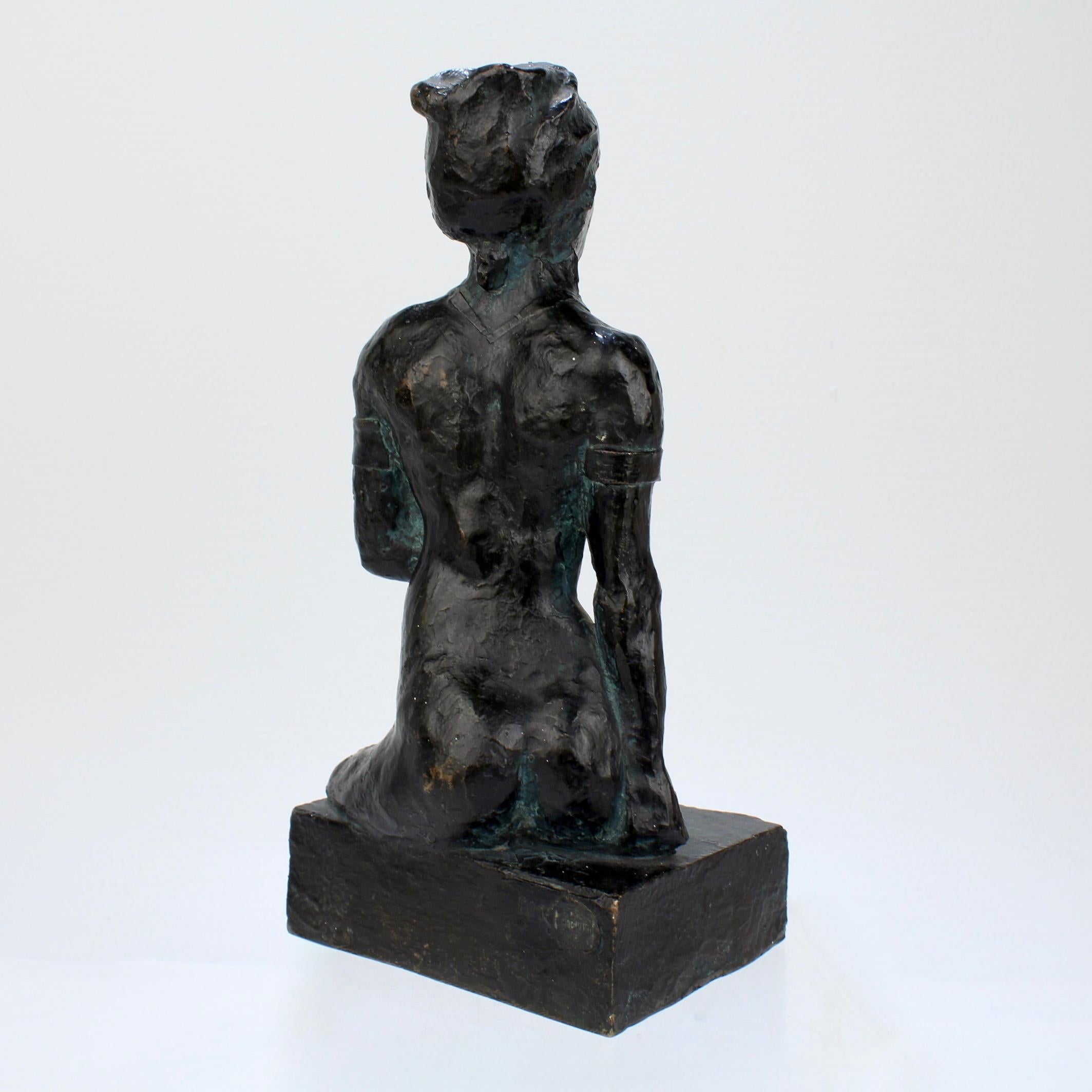 Mid 20th Century Valsuani Bronze Sculpture of a Martiniquaise after Paul Gauguin In Good Condition For Sale In Philadelphia, PA