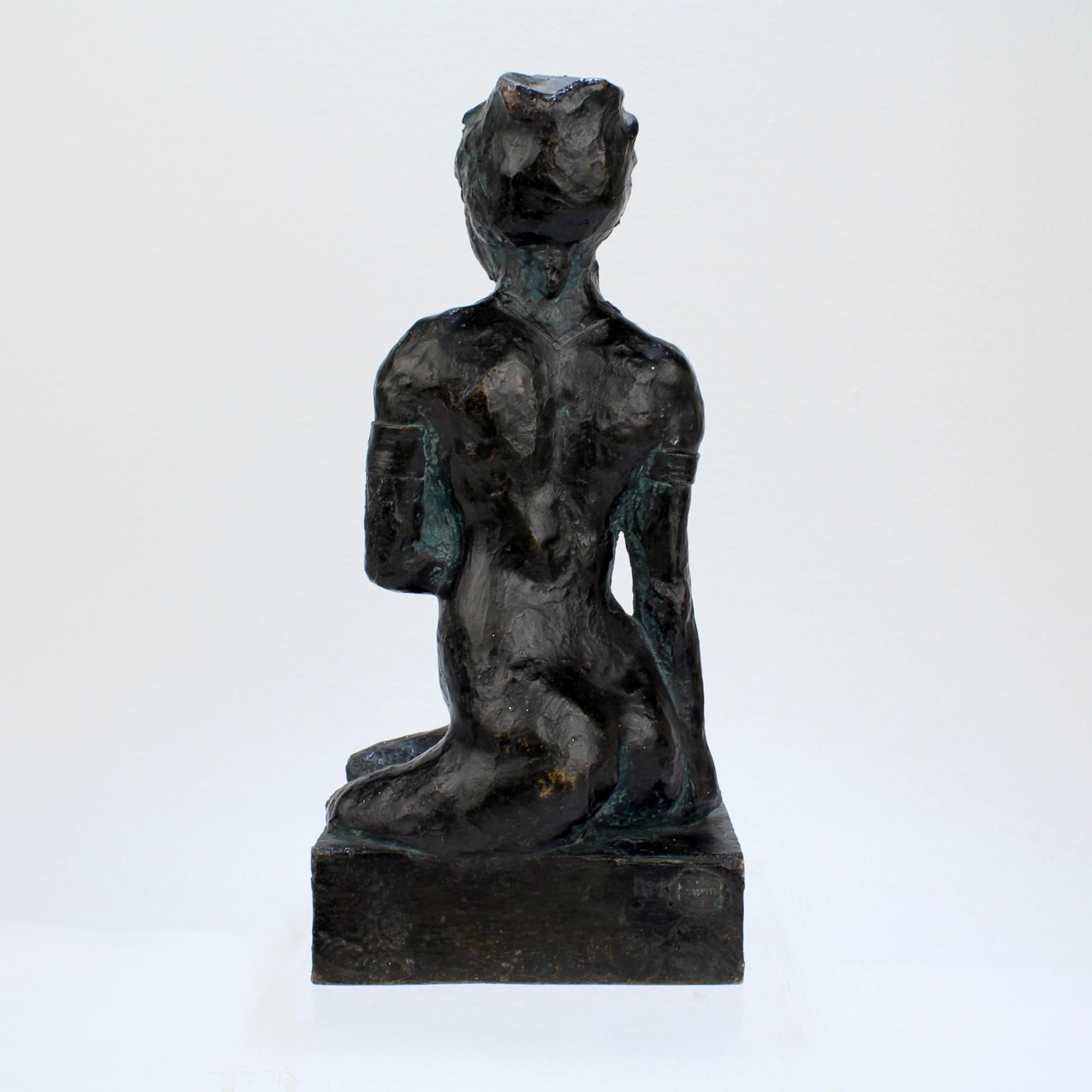 Mid 20th Century Valsuani Bronze Sculpture of a Martiniquaise after Paul Gauguin For Sale 1