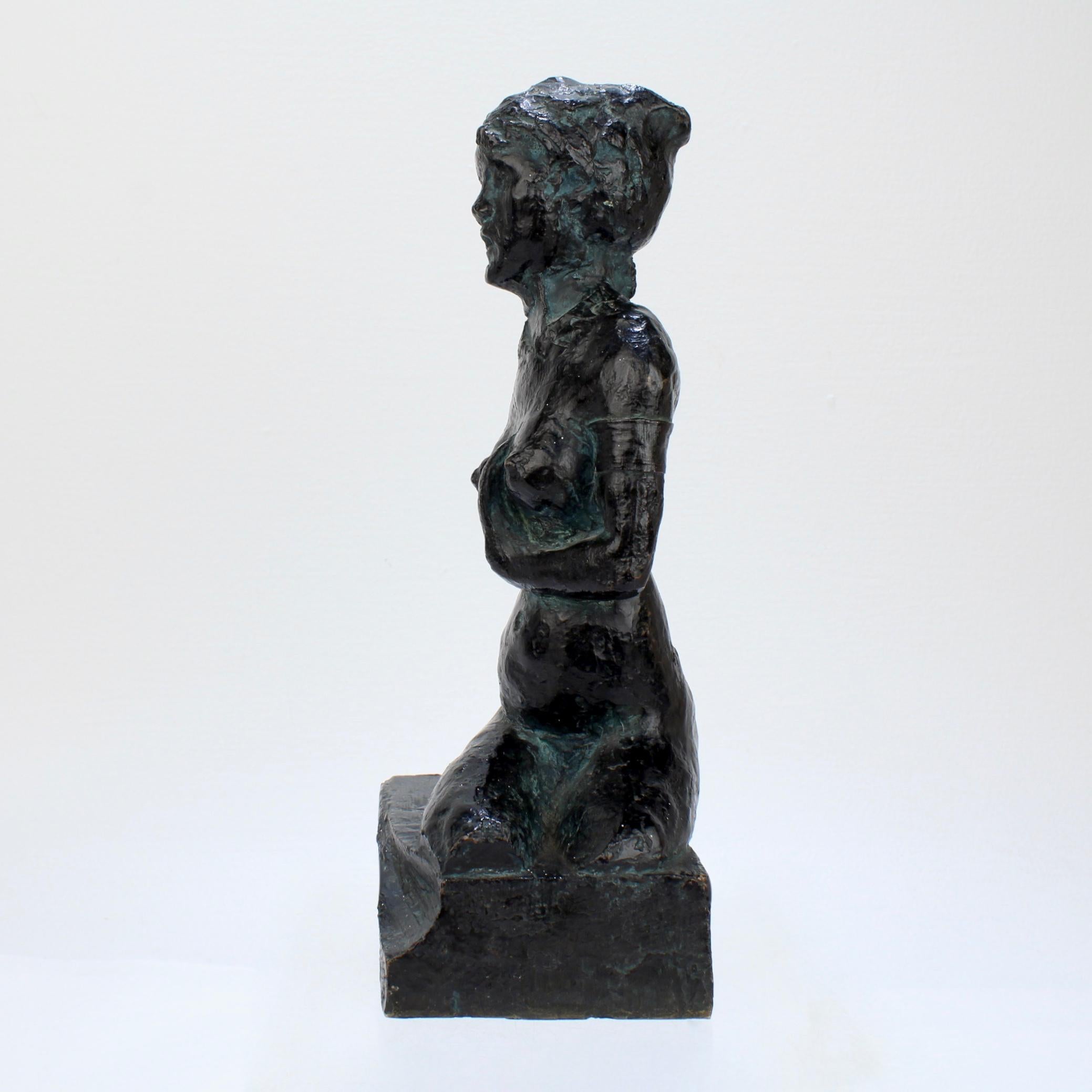 Mid 20th Century Valsuani Bronze Sculpture of a Martiniquaise after Paul Gauguin For Sale 2
