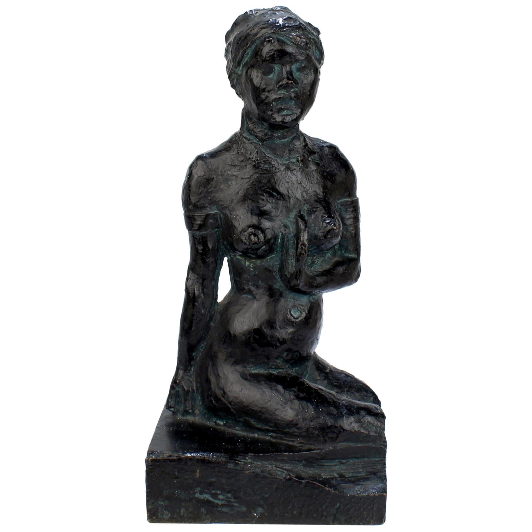 Sculpture en bronze Valsuani d'une Martiniquaise d'après Paul Gauguin, milieu du XXe siècle