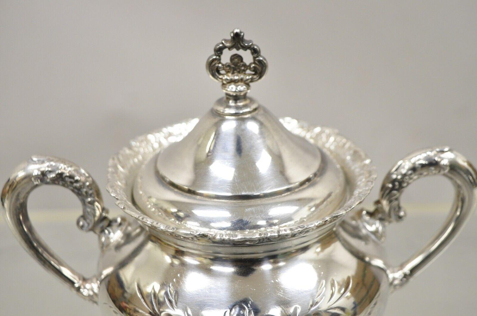 Antique Van Bergh Silver Plate Victorian Tea Serving Set, 3 Pc Set For Sale 5