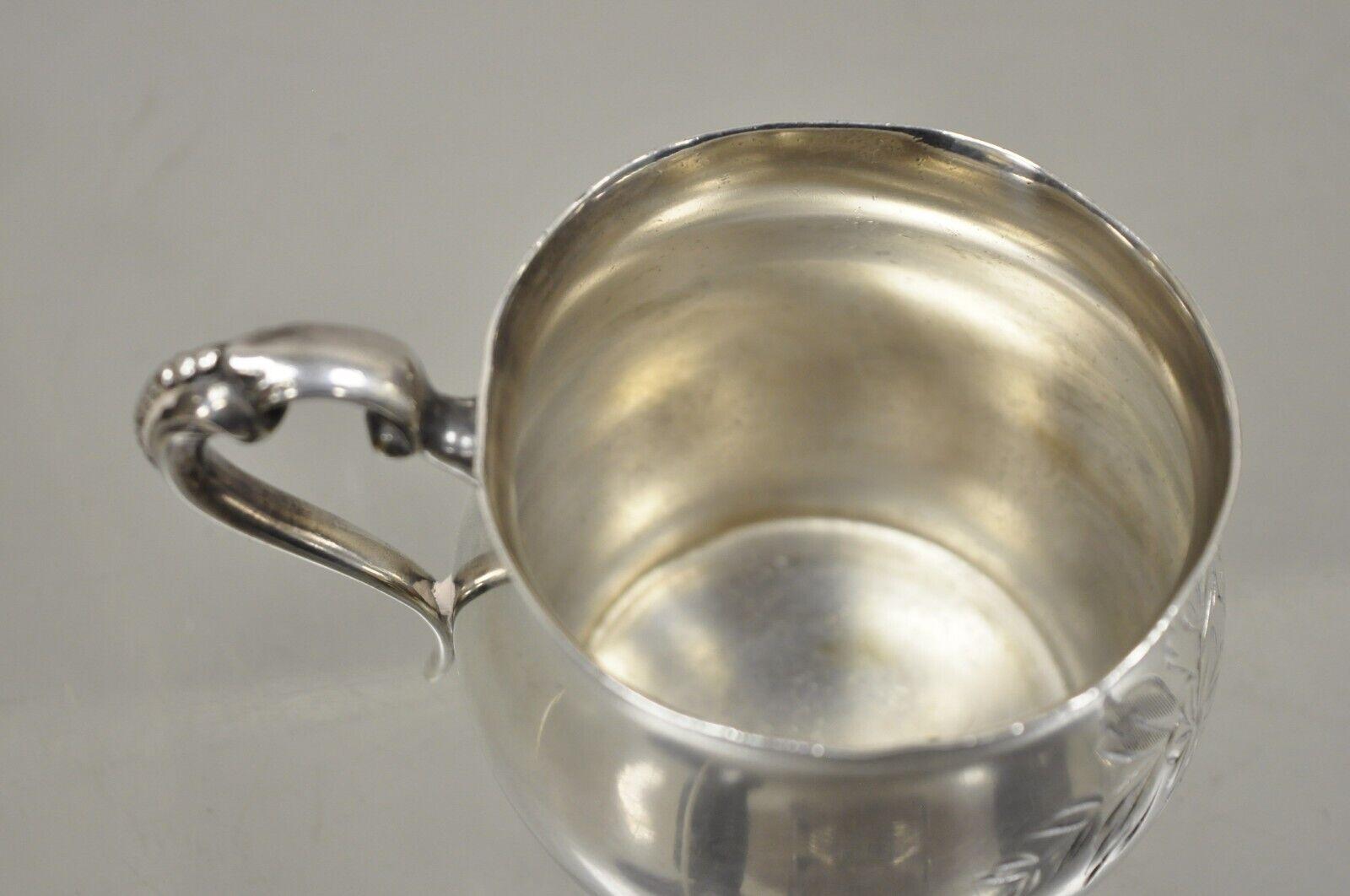 Antique Van Bergh Silver Plate Victorian Tea Serving Set, 3 Pc Set In Good Condition For Sale In Philadelphia, PA