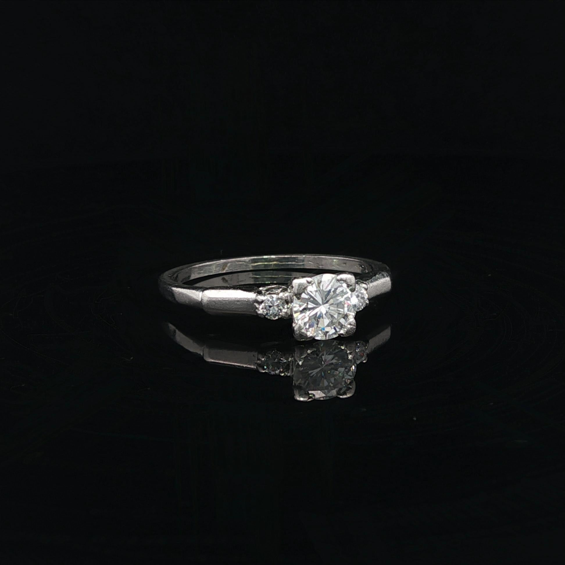 Antique Van Cleef & Arpels VCA Platinum .60ct Diamond Engagement Ring Box Paper (Art déco) im Angebot