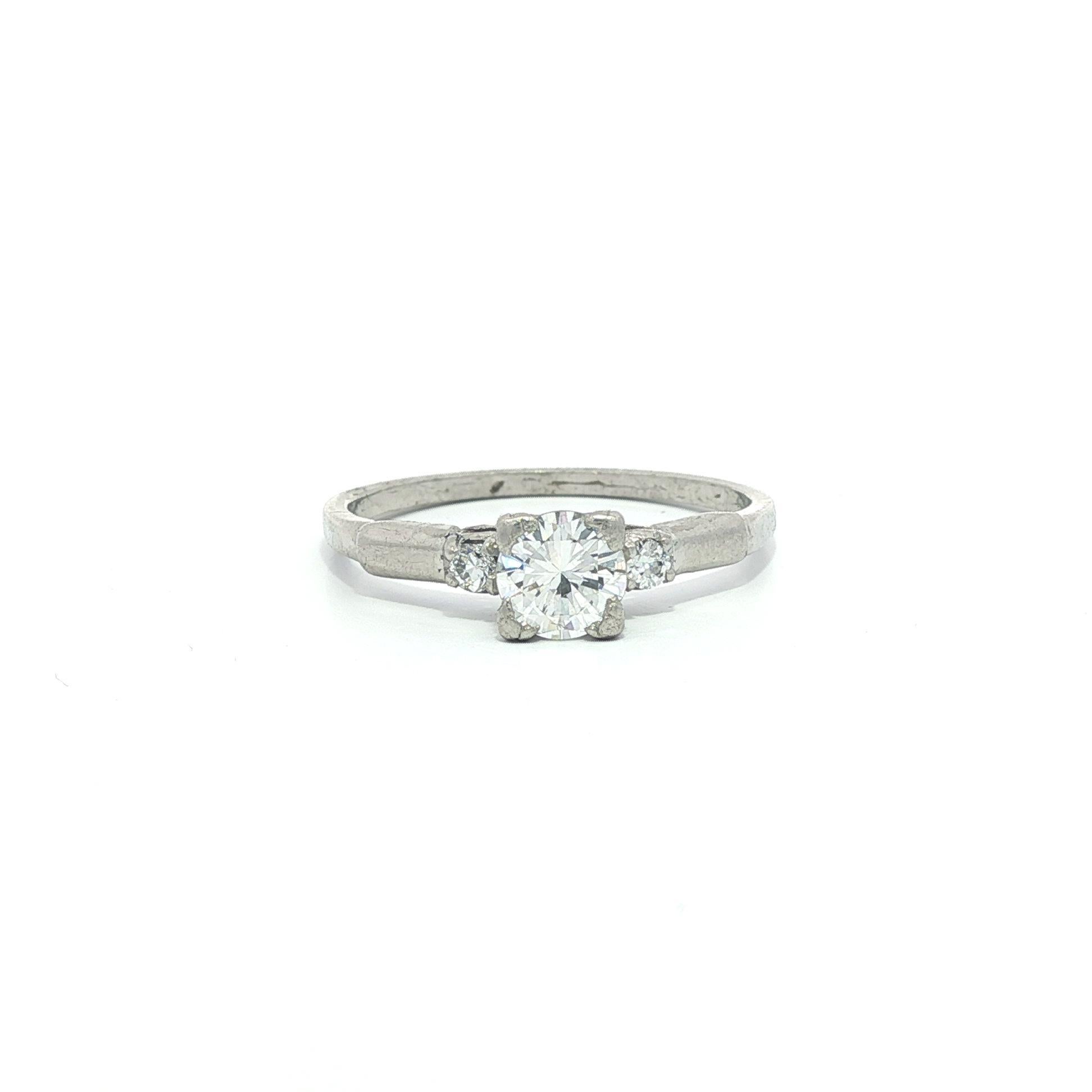 Antique Van Cleef & Arpels VCA Platinum .60ct Diamond Engagement Ring Box Paper im Angebot 1